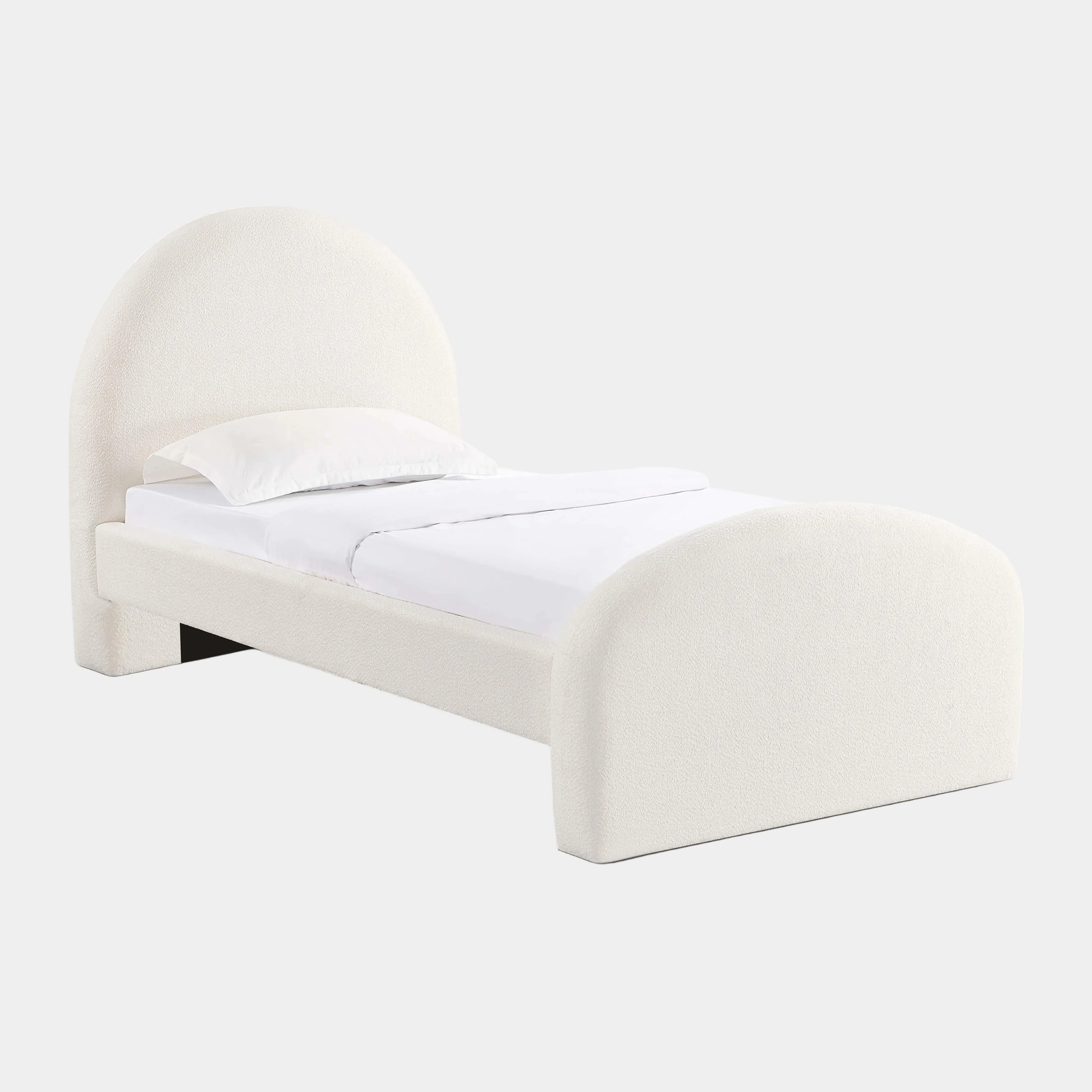 Moon Cream Performance Boucle Twin Bed