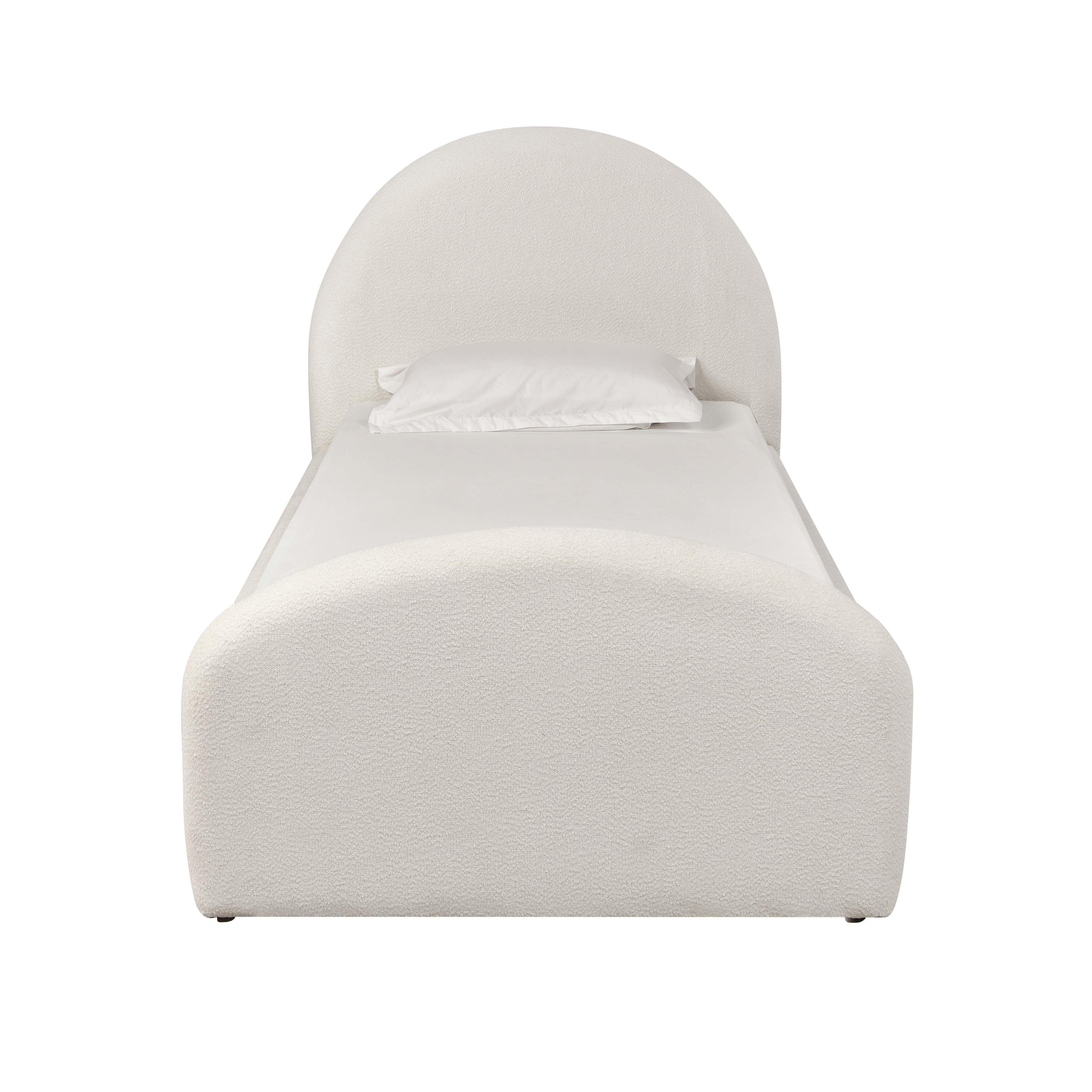 Moon Cream Performance Boucle Twin Bed - Image 3