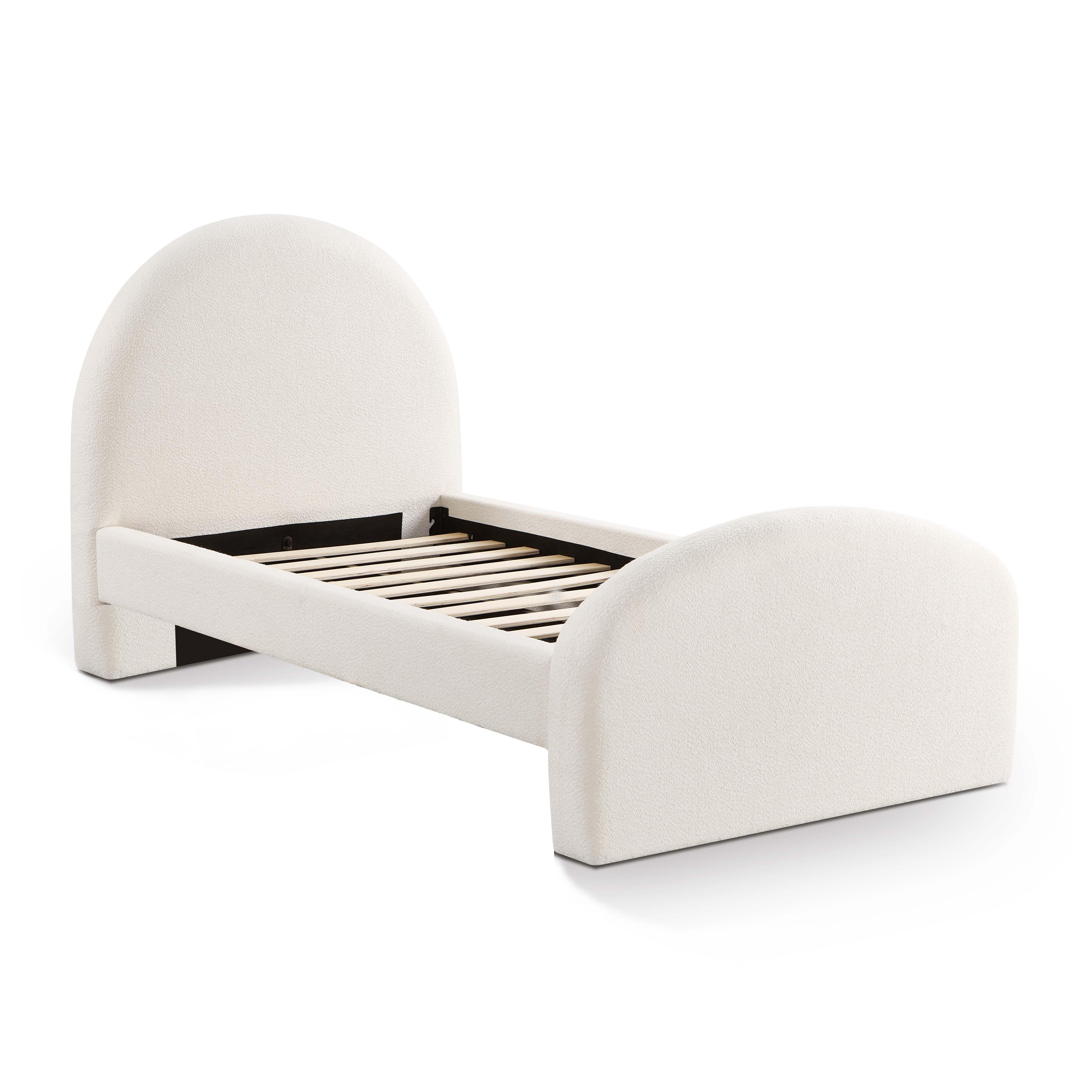 Moon Cream Performance Boucle Twin Bed - Image 4
