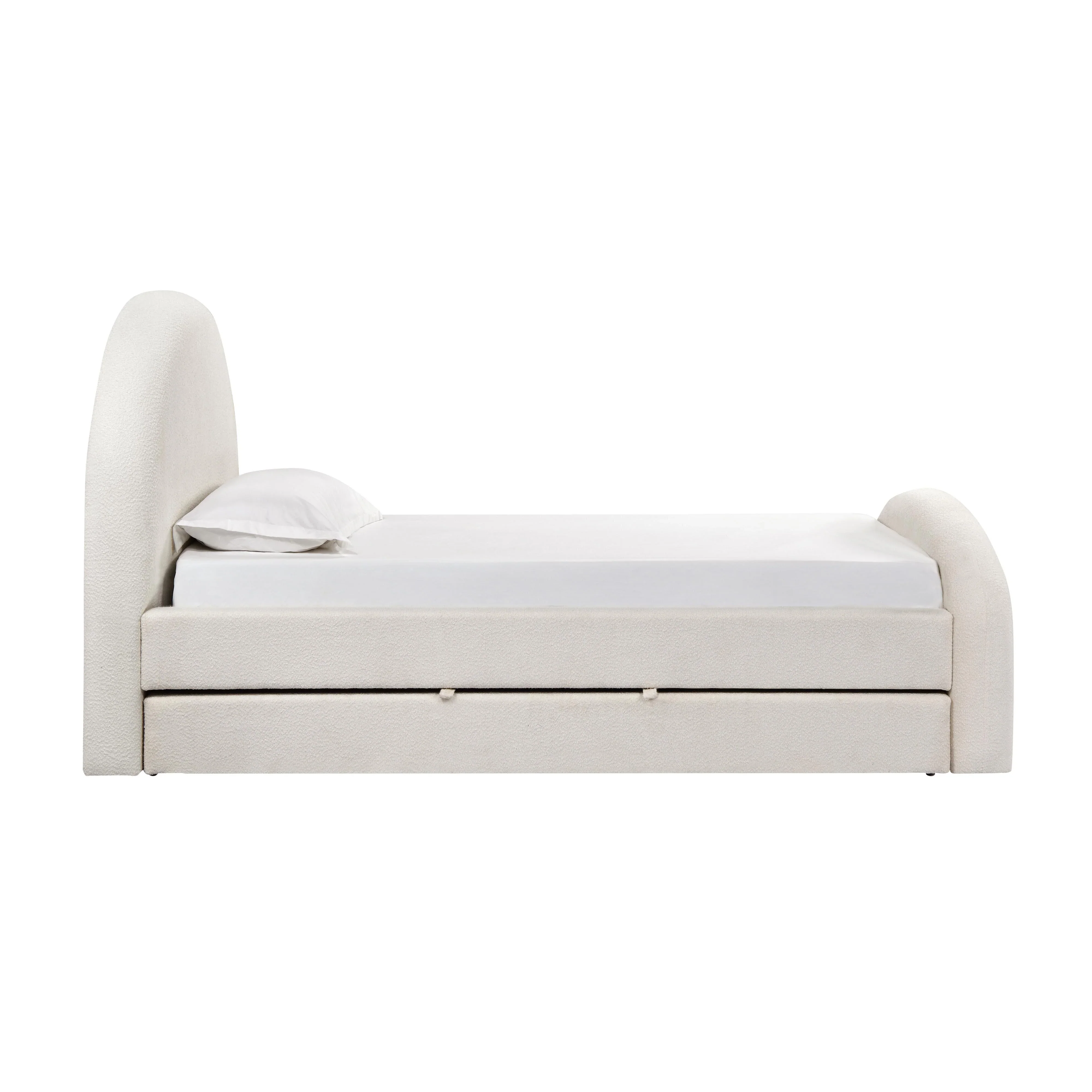 Moon Cream Performance Boucle Twin Trundle Bed - Image 6