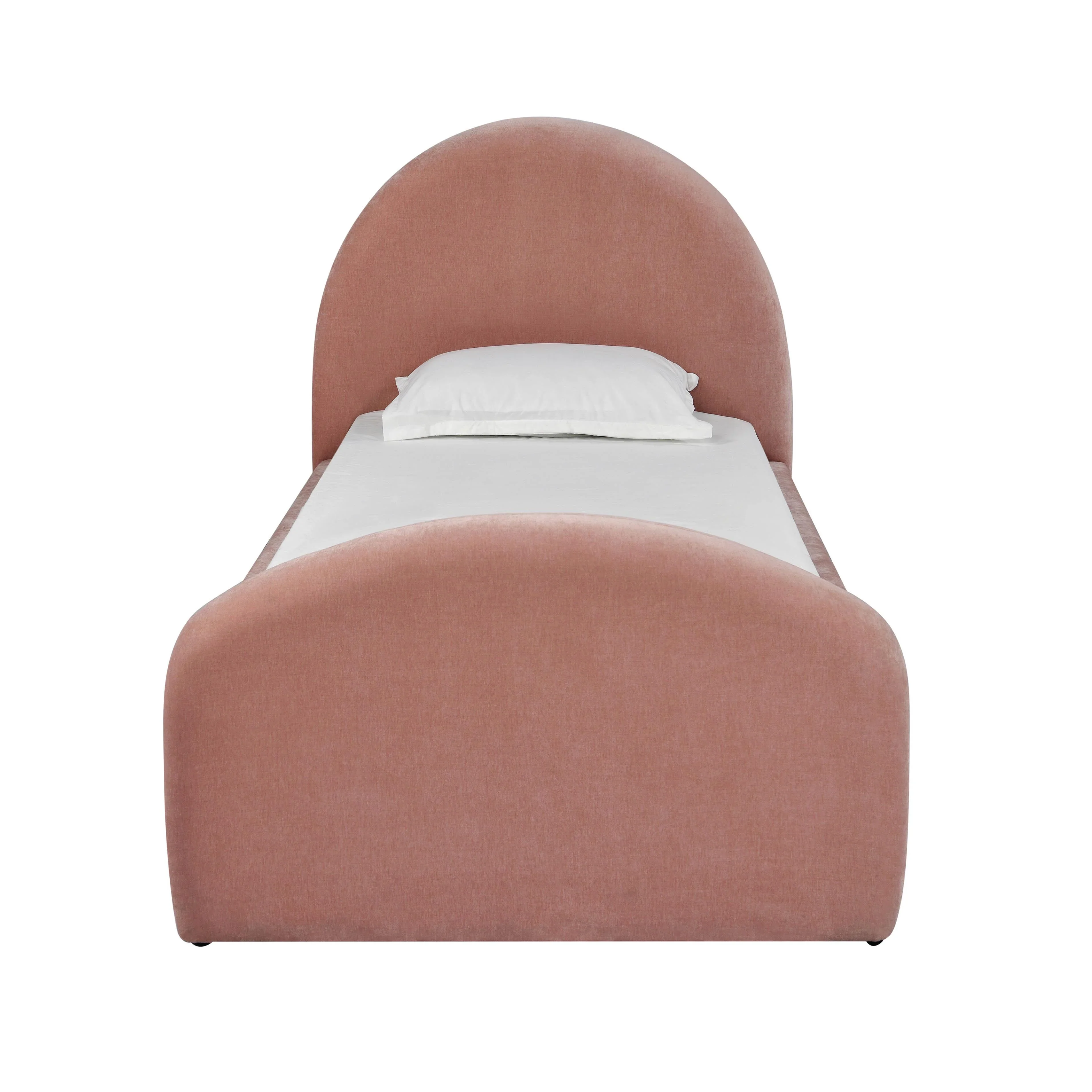 Moon Rose Upcycled Contract-Grade Chenille Twin Trundle Bed - Image 5