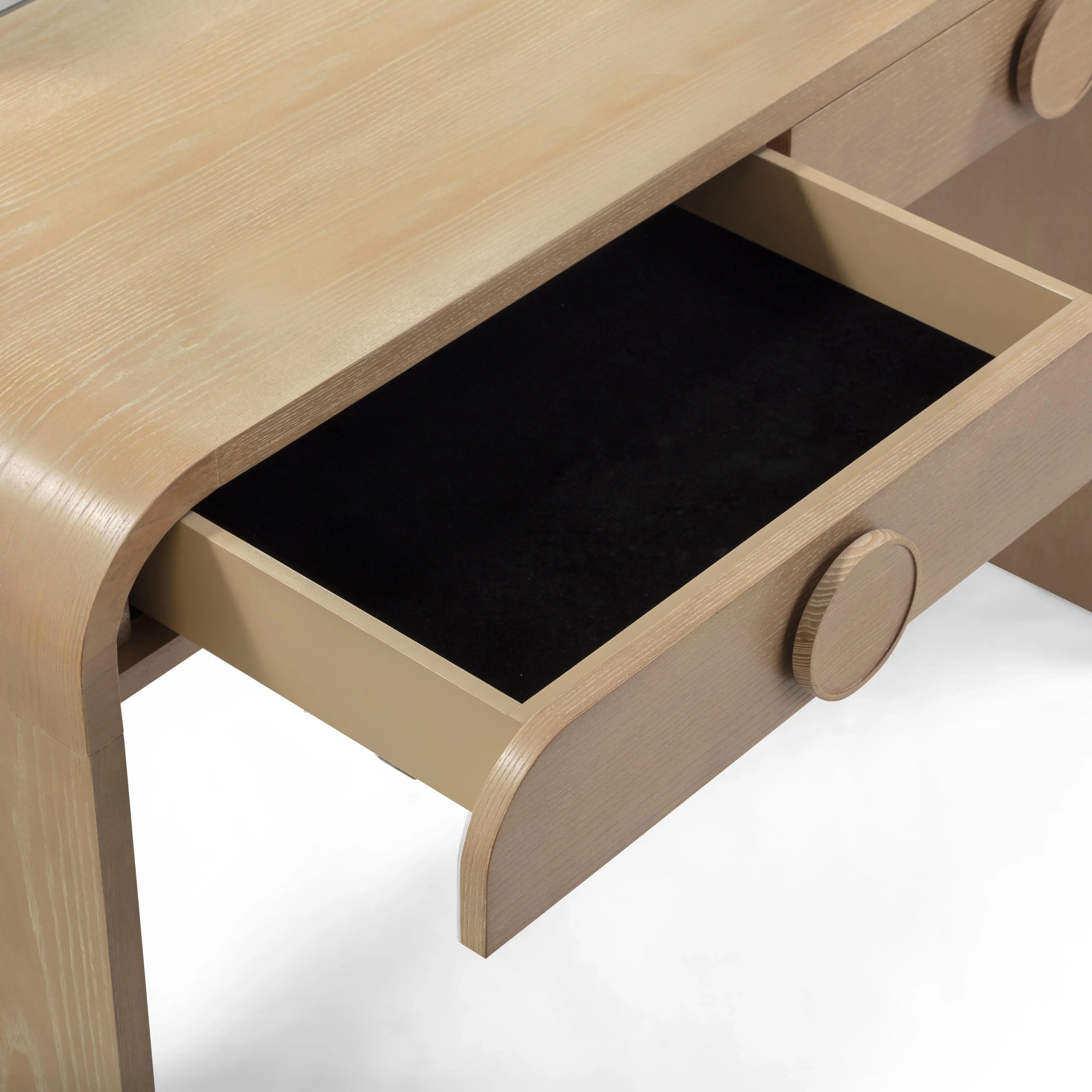 Moonrise 48 Natural Ash 2-Drawer Vanity Desk with Mirror - Image 6