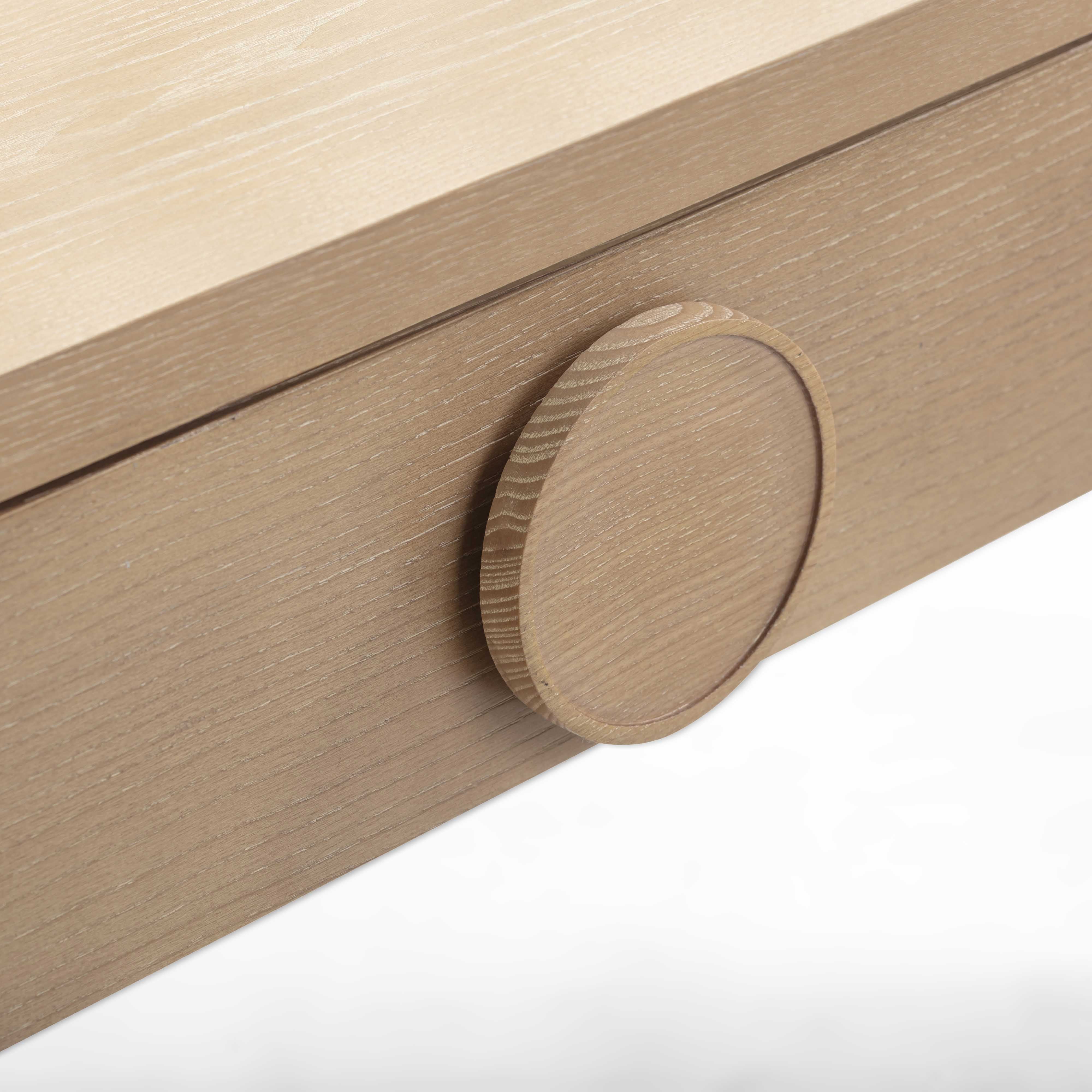 Moonrise 48 Natural Ash 2-Drawer Vanity Desk with Mirror - Image 8
