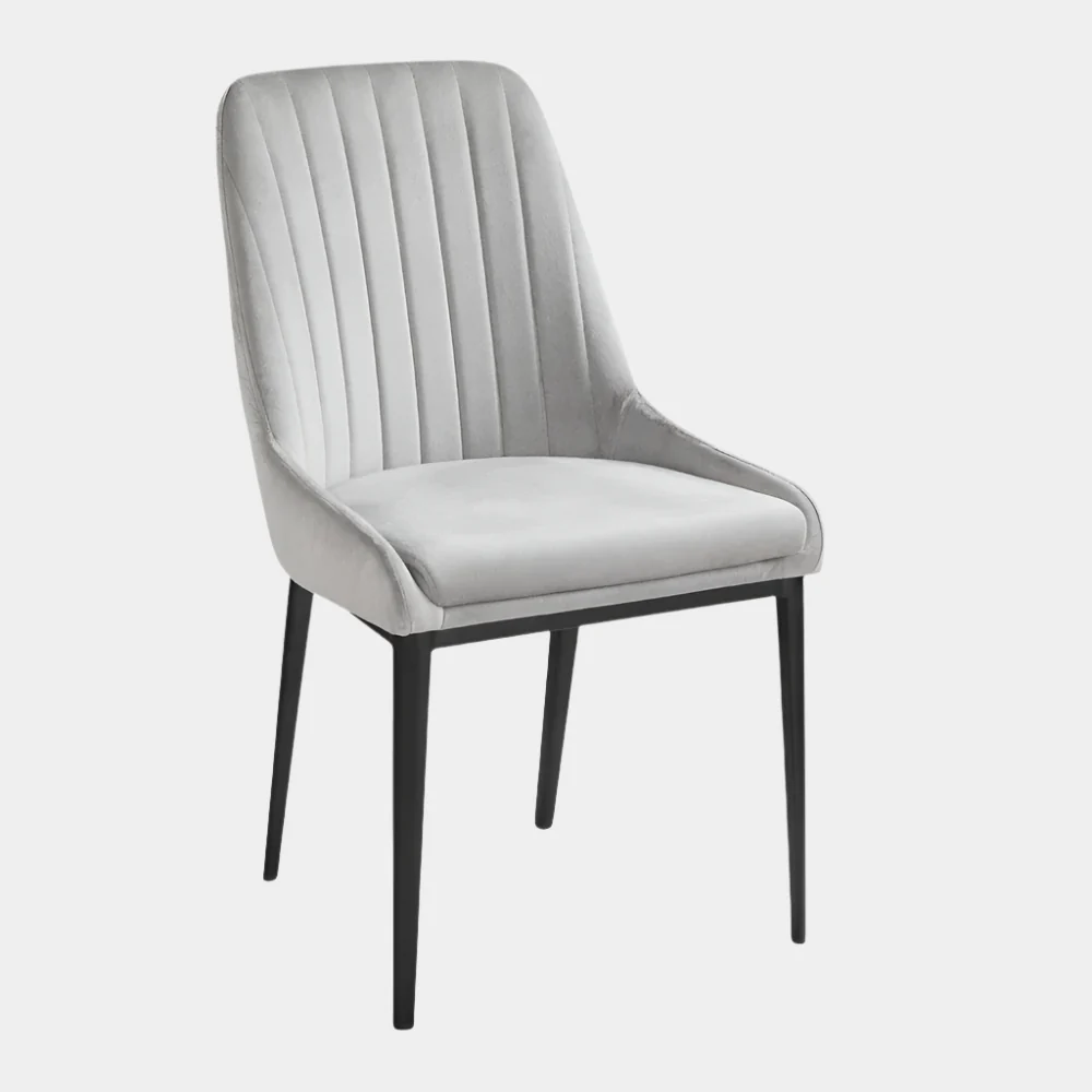 Moyra Dining Chair: Grey Velvet