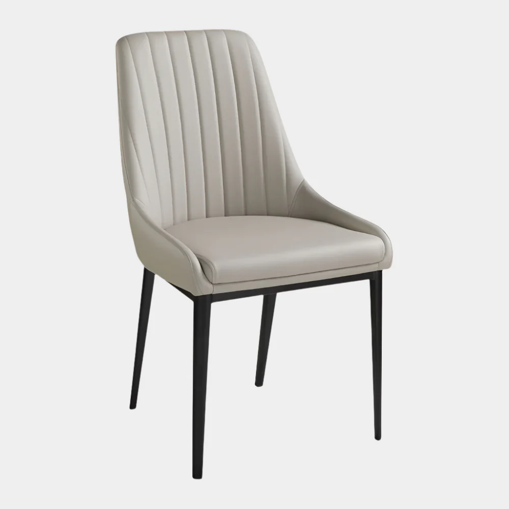Moyra Dining Chair: Taupe Leatherette