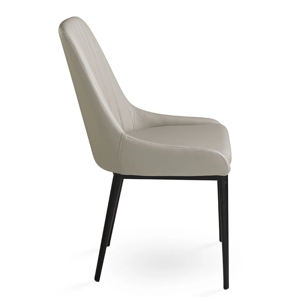 Moyra Dining Chair: Taupe Leatherette - Image 3