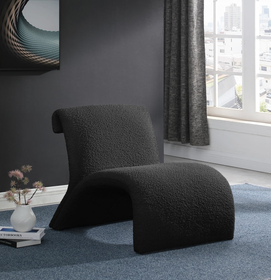 Mulberry Boucle Fabric Upholstered Accent Chair - Image 2