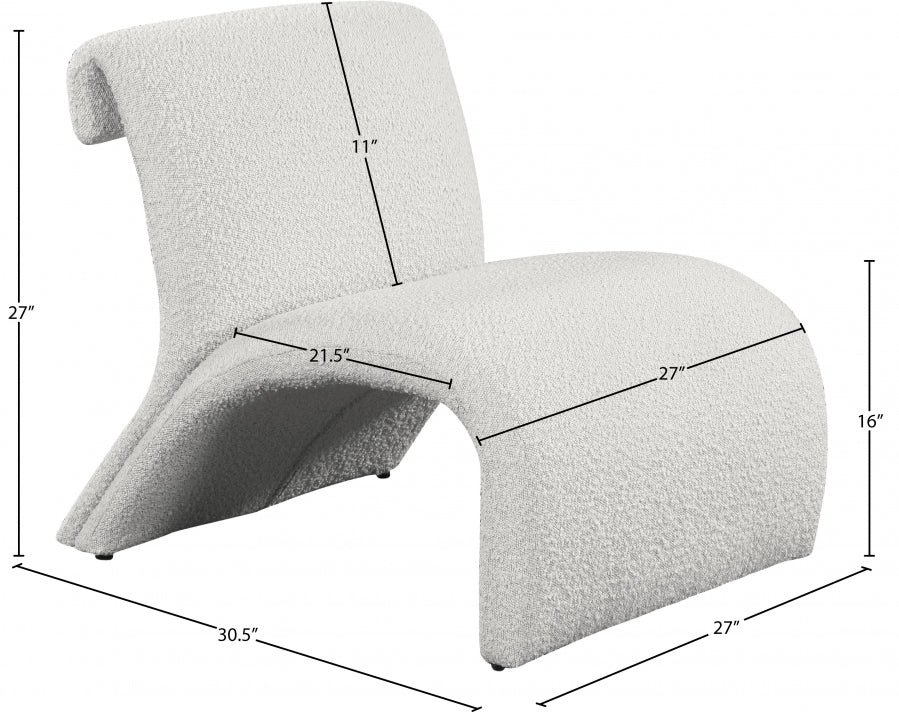 Mulberry Boucle Fabric Upholstered Accent Chair - Image 26