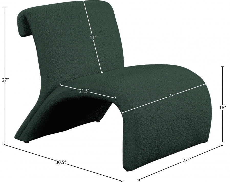 Mulberry Boucle Fabric Upholstered Accent Chair - Image 36
