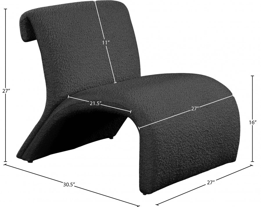 Mulberry Boucle Fabric Upholstered Accent Chair - Image 8