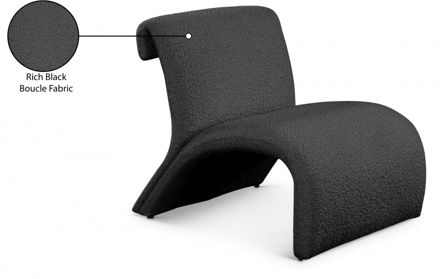 Mulberry Boucle Fabric Upholstered Accent Chair - Image 9