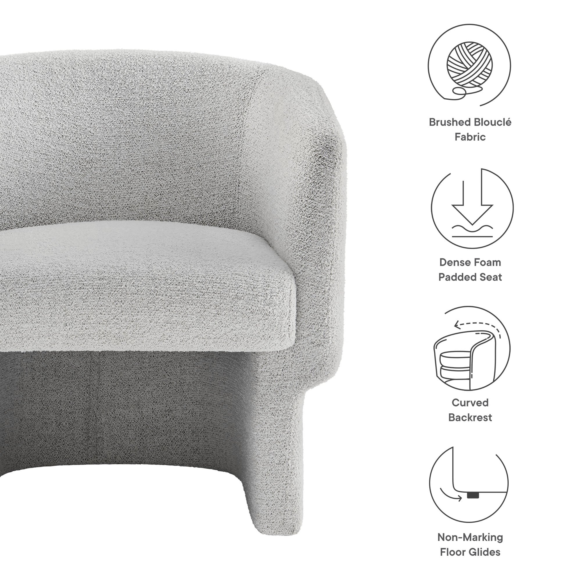 Muse Boucle Fabric Barrel Accent Chair - Image 36