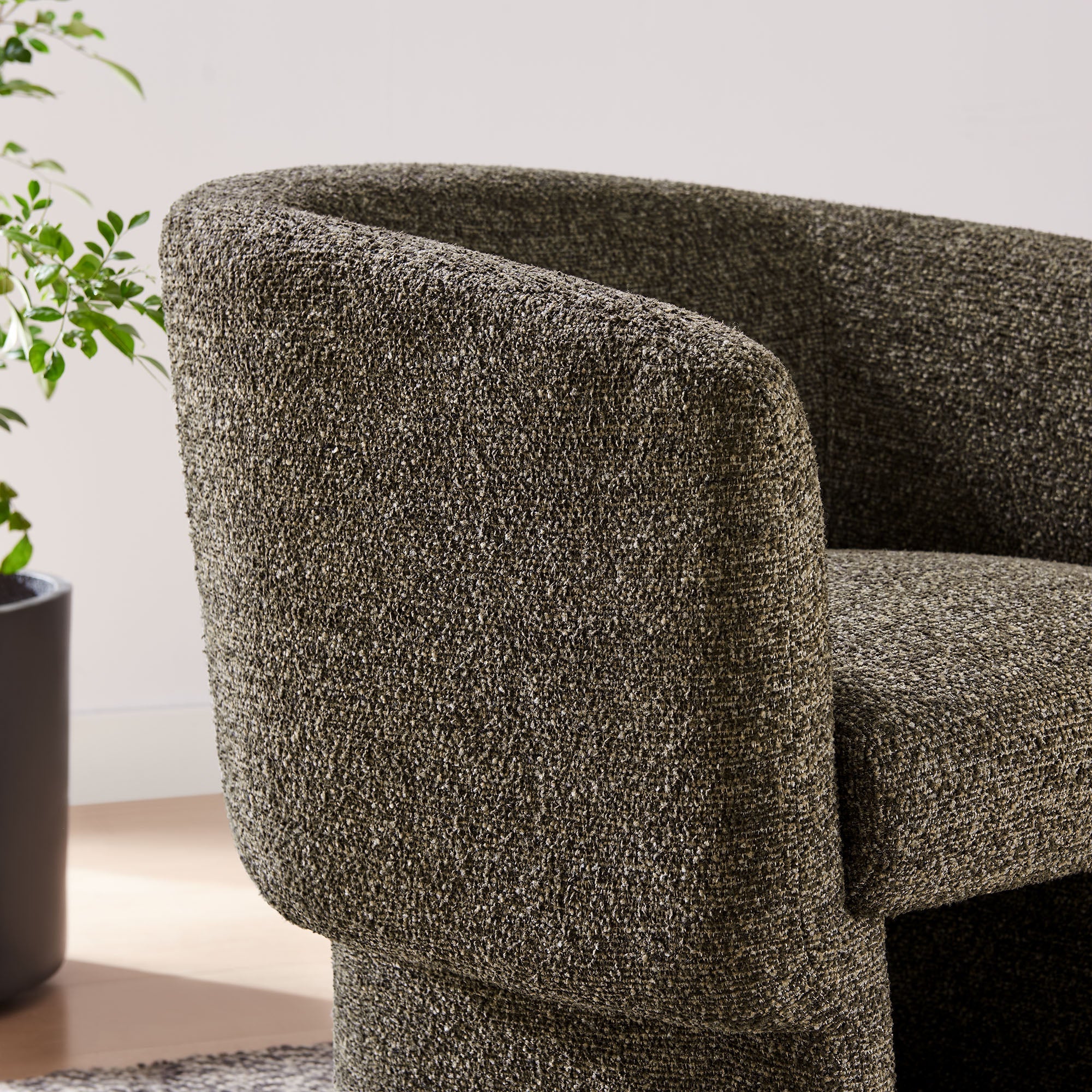Muse Boucle Fabric Barrel Accent Chair - Image 7