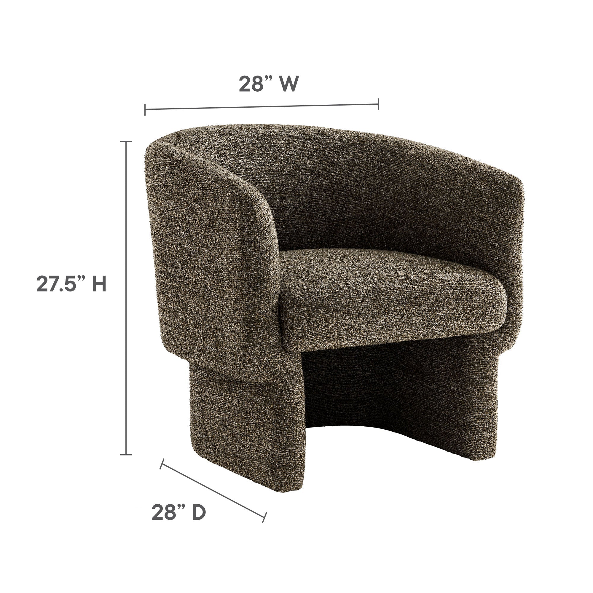 Muse Boucle Fabric Barrel Accent Chair - Image 8