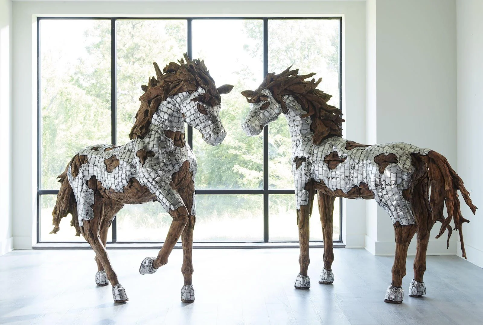 Mustang Horse Armored Sculpture, Standing - Image 4