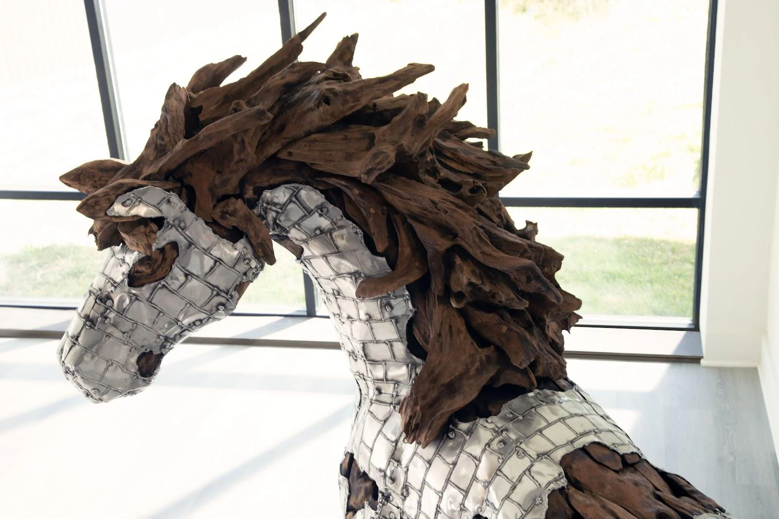 Mustang Horse Armored Sculpture, Standing - Image 5