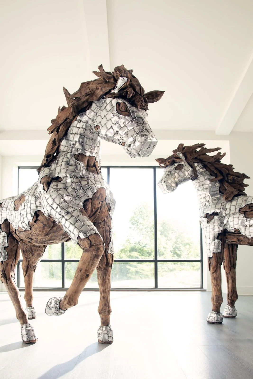 Mustang Horse Armored Sculpture, Standing - Image 7