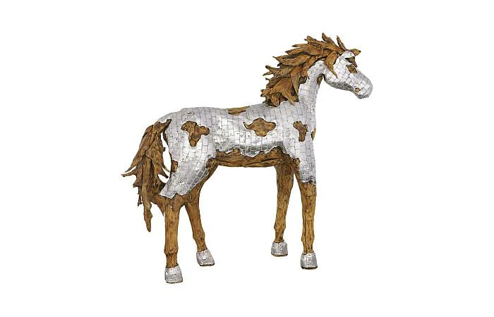 Mustang Horse Armored Sculpture, Walking - Image 2