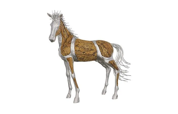 Mustang Horse Woodland Sculpture, Standing - Image 2