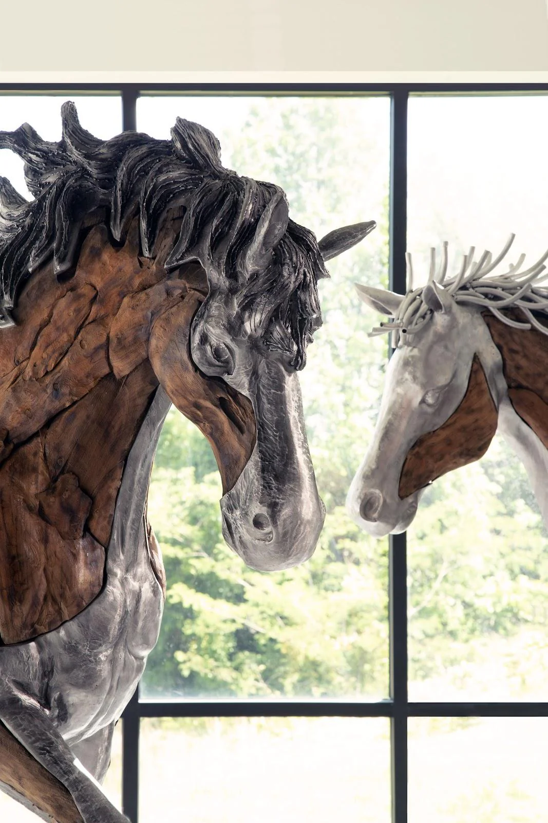 Mustang Horse Woodland Sculpture, Standing - Image 6