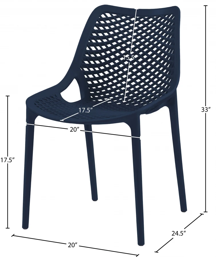Mykonos Plastic Outdoor Patio Dining Chair - Image 35