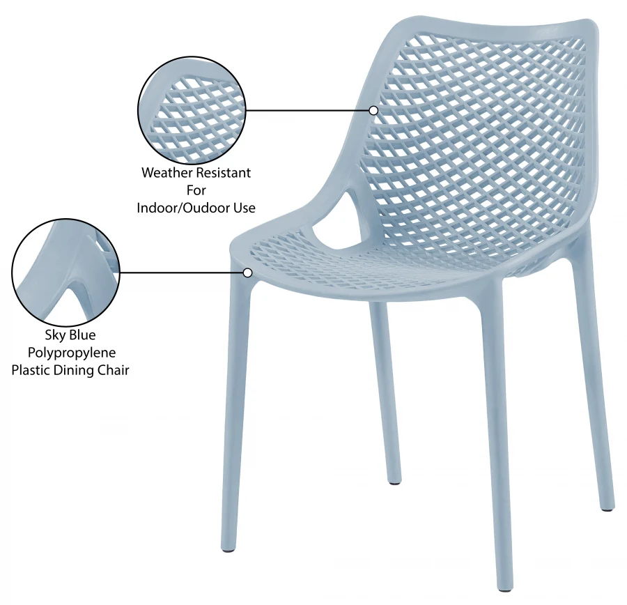 Mykonos Plastic Outdoor Patio Dining Chair - Image 45