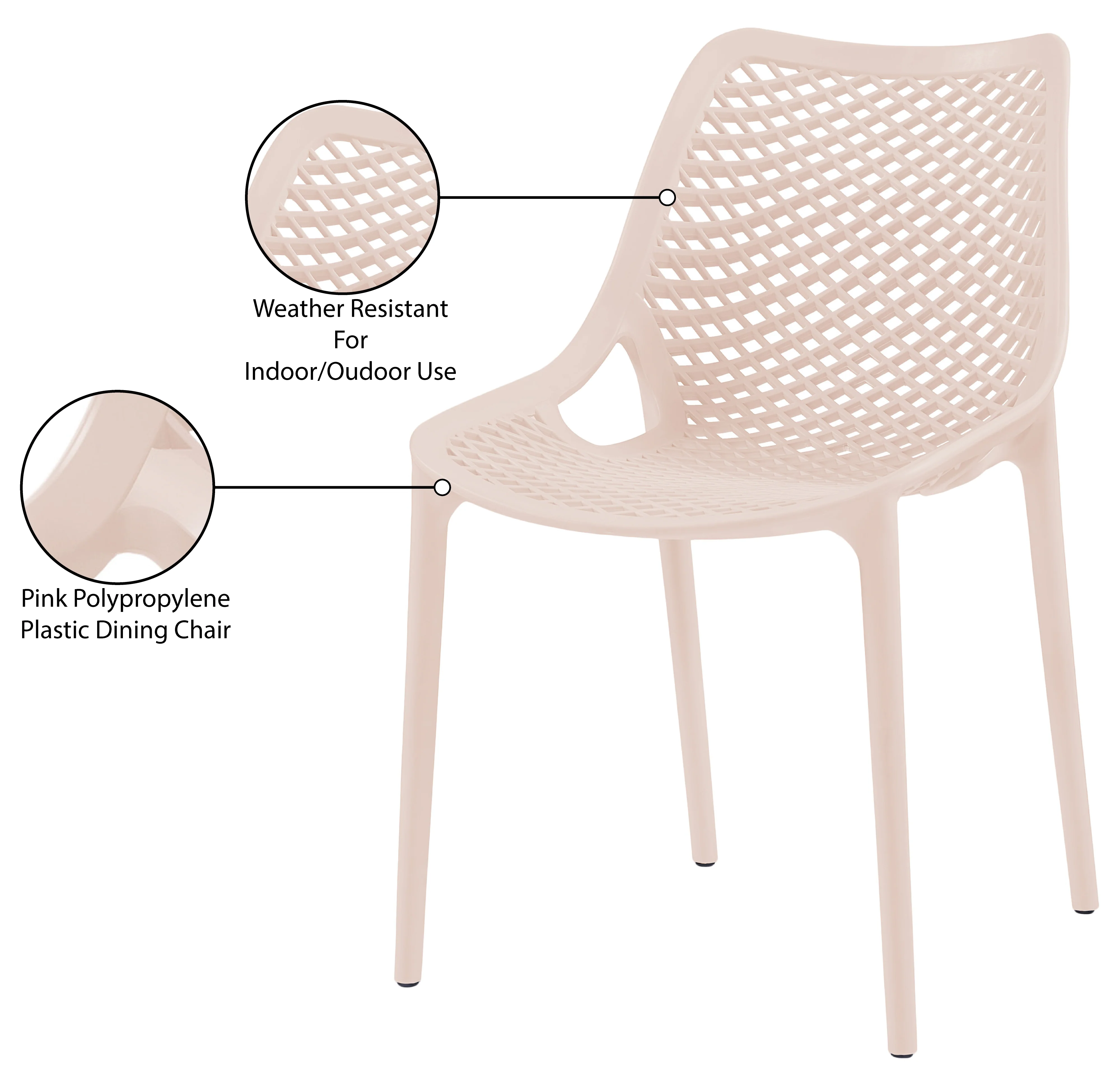 Mykonos Plastic Outdoor Patio Dining Chair - Image 72