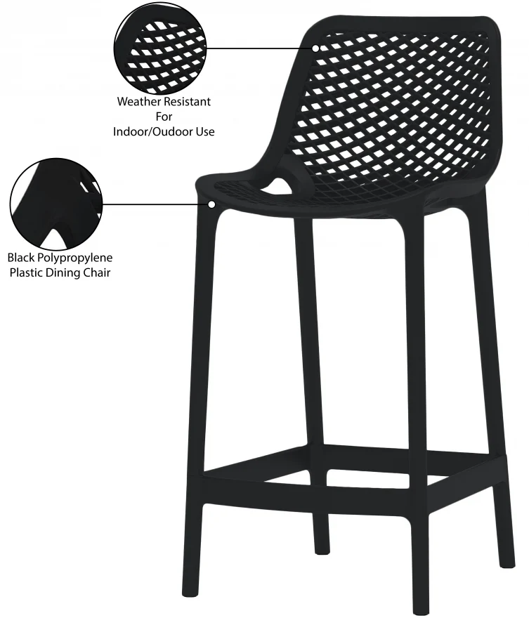Mykonos Plastic Outdoor Patio Stools - Set of 4 - Image 8