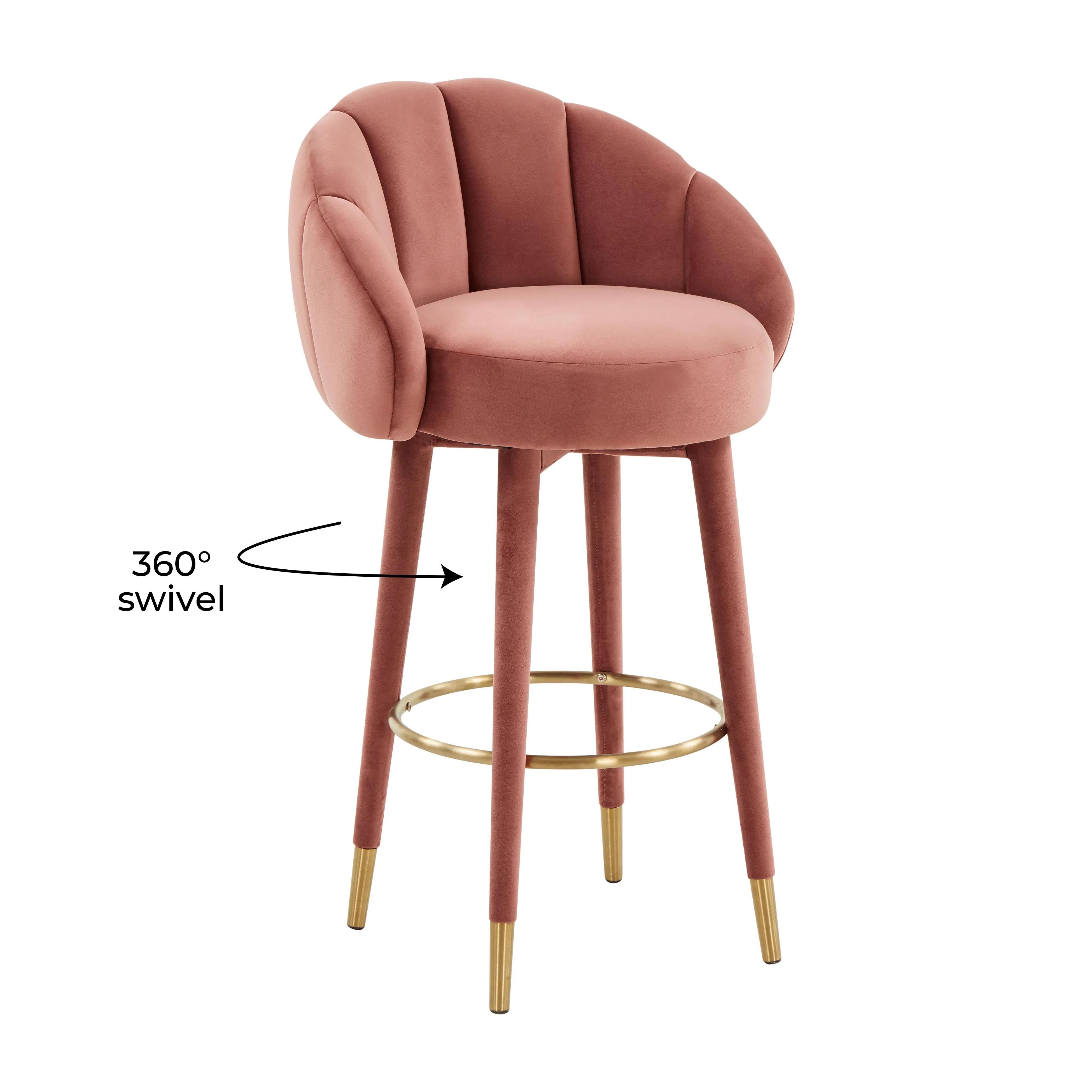 Myla Performance Velvet Swivel Stool - Image 14