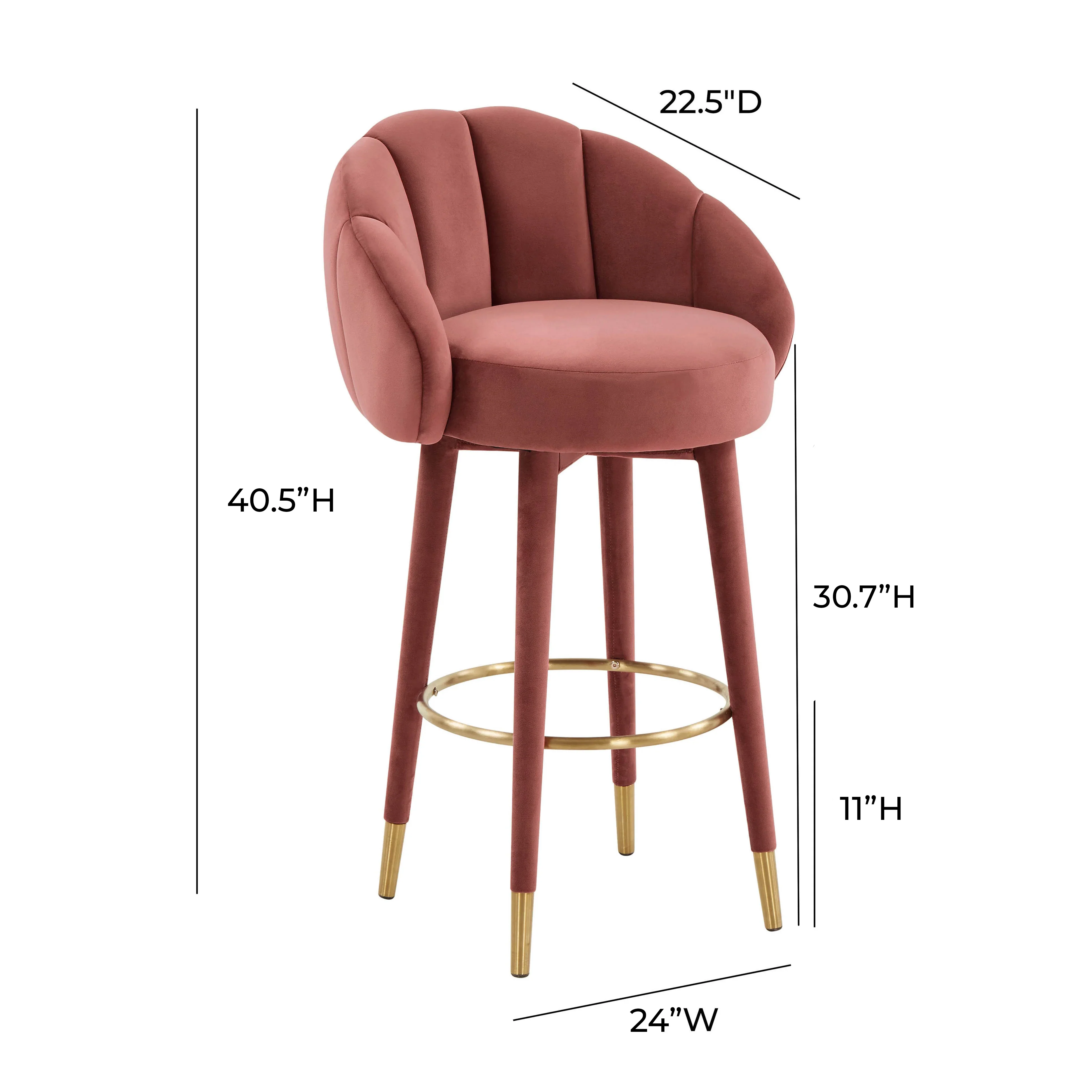 Myla Performance Velvet Swivel Stool - Image 15