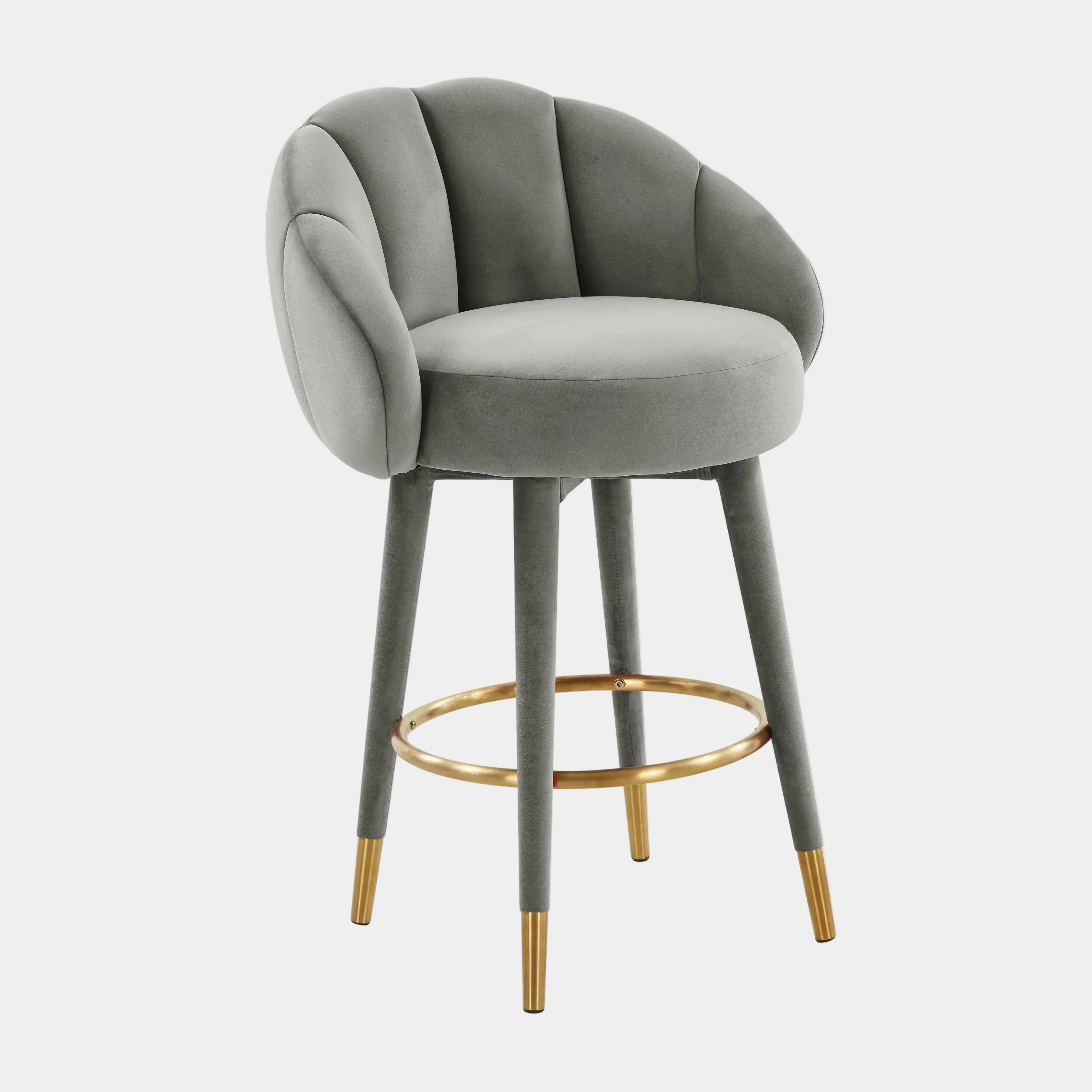 Myla Performance Velvet Swivel Stool - Image 17