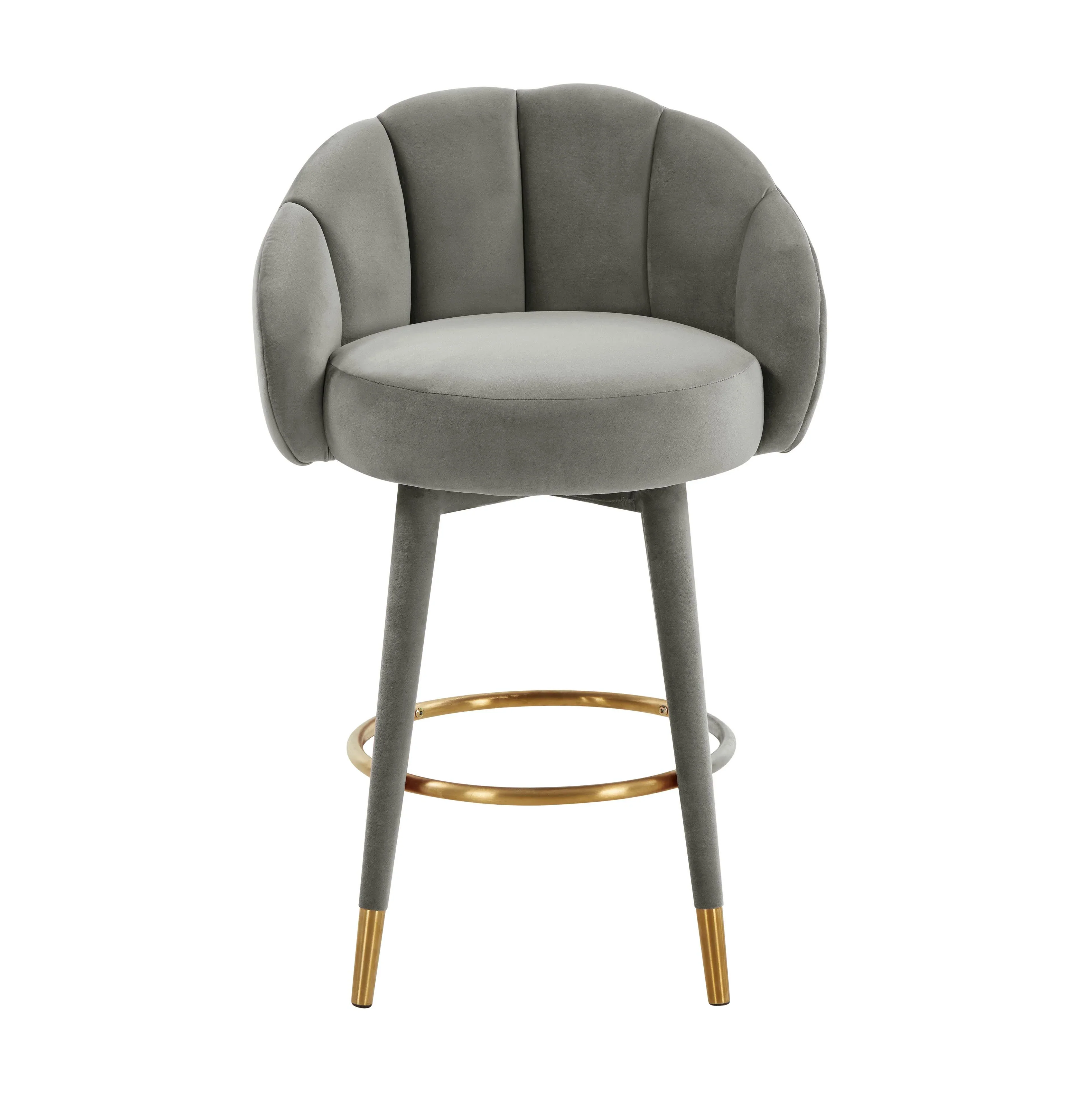 Myla Performance Velvet Swivel Stool - Image 19
