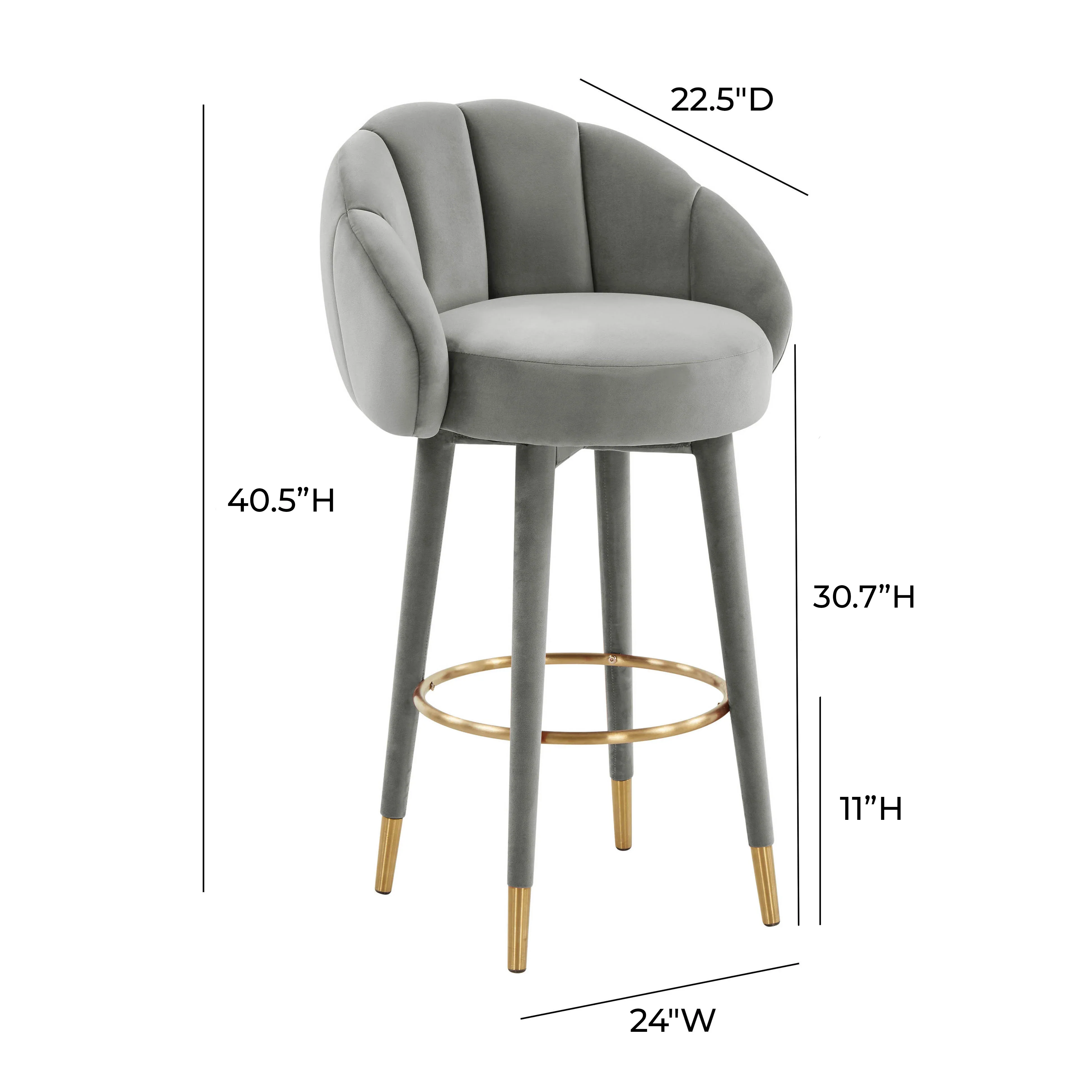 Myla Performance Velvet Swivel Stool - Image 31