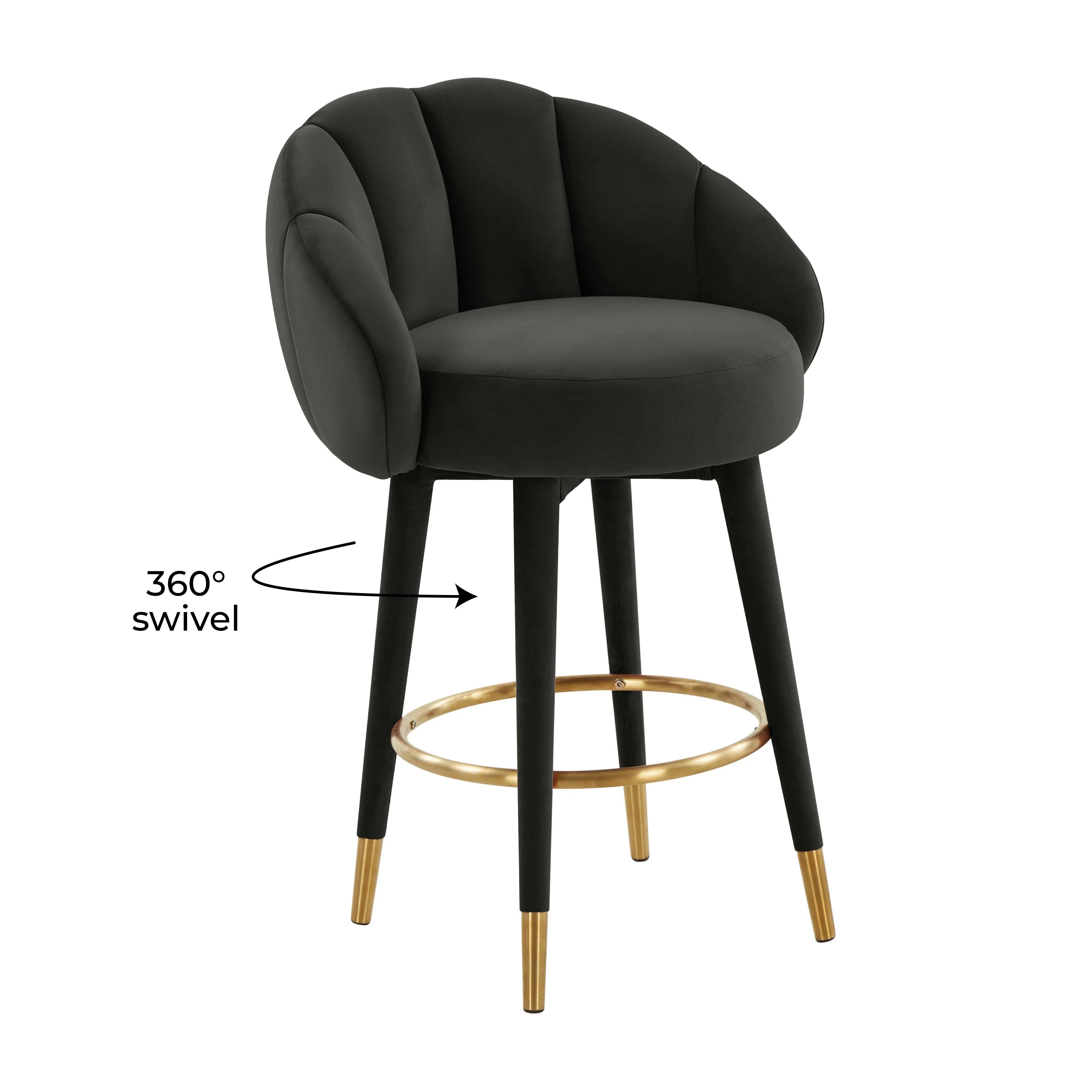 Myla Performance Velvet Swivel Stool - Image 38
