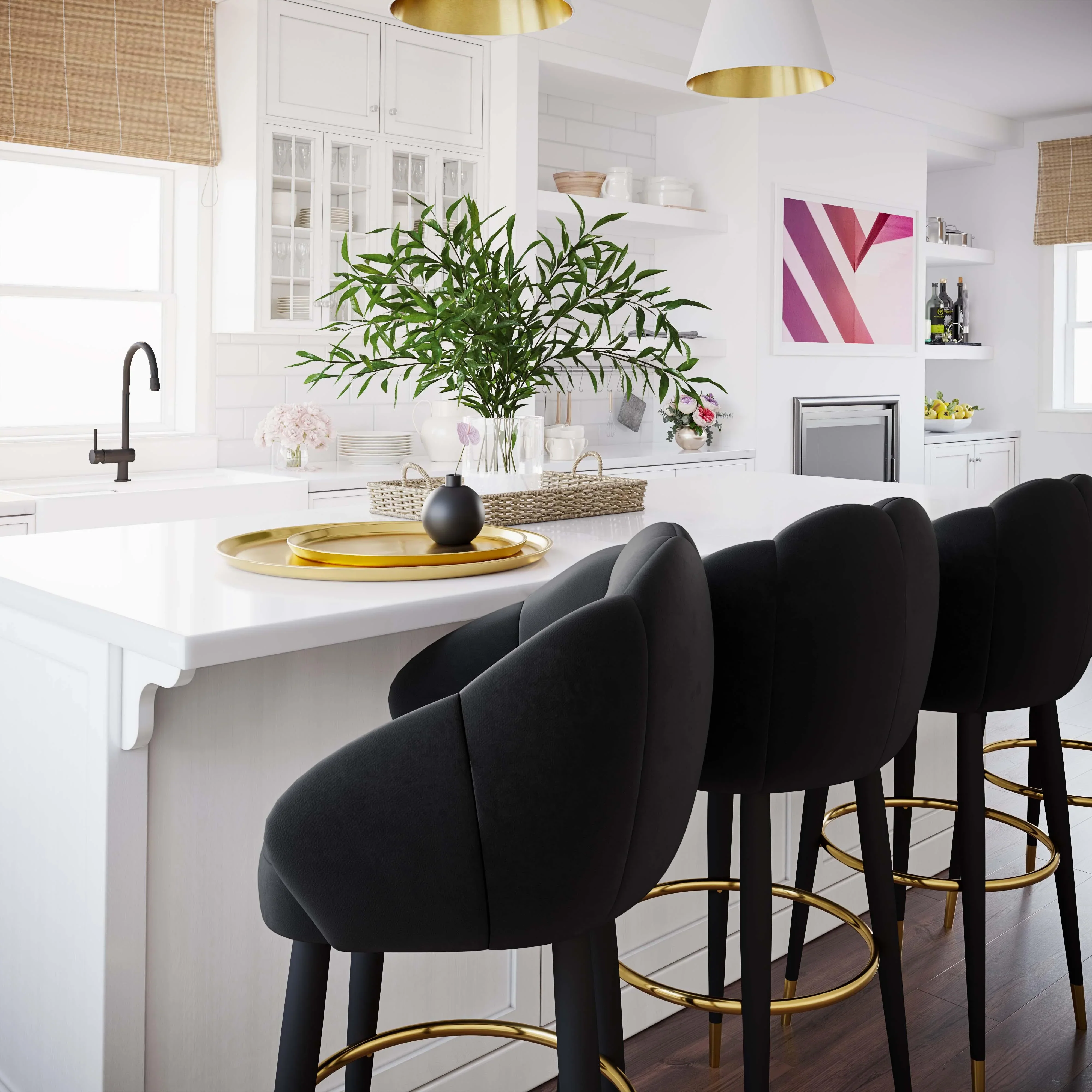 Myla Performance Velvet Swivel Stool - Image 42