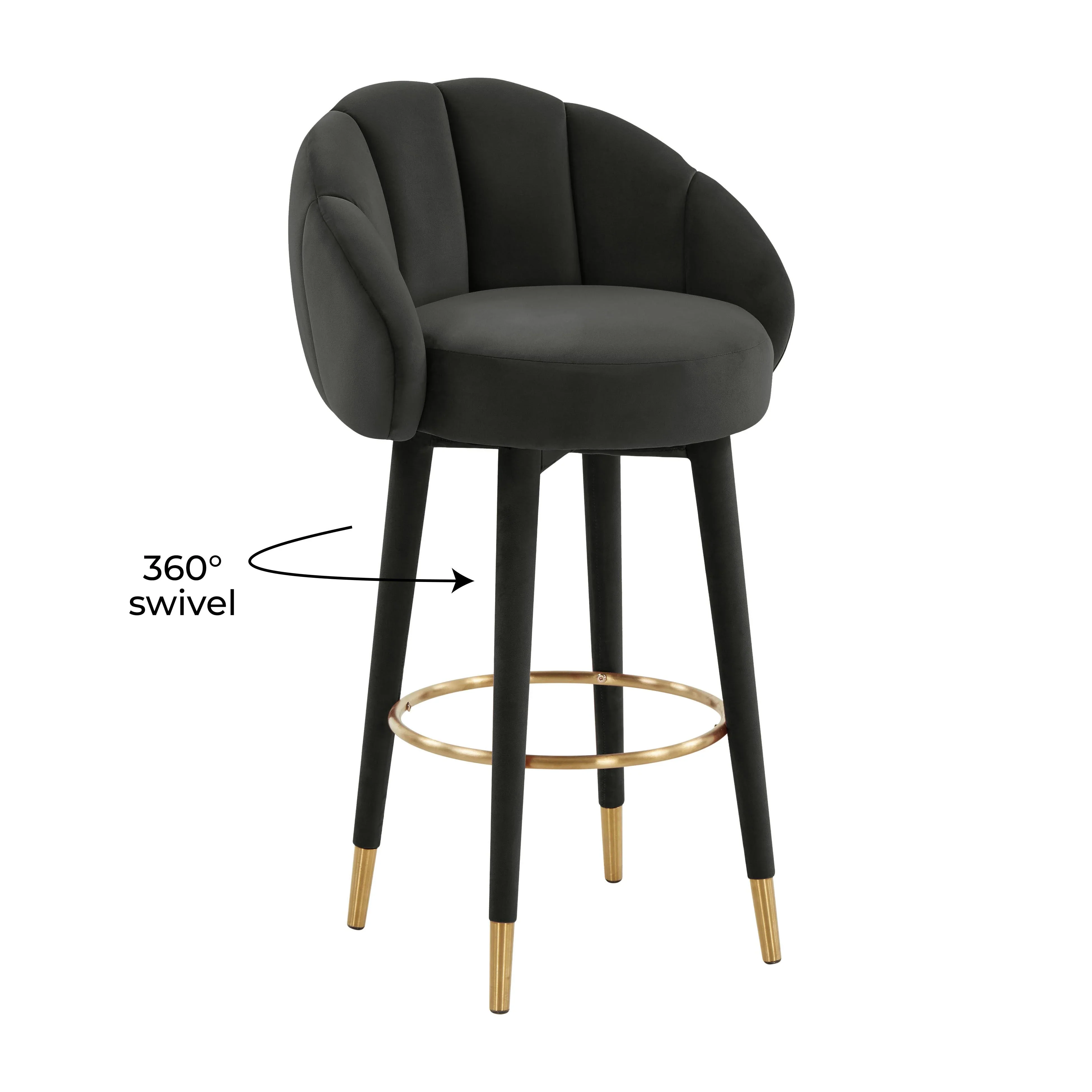 Myla Performance Velvet Swivel Stool - Image 46
