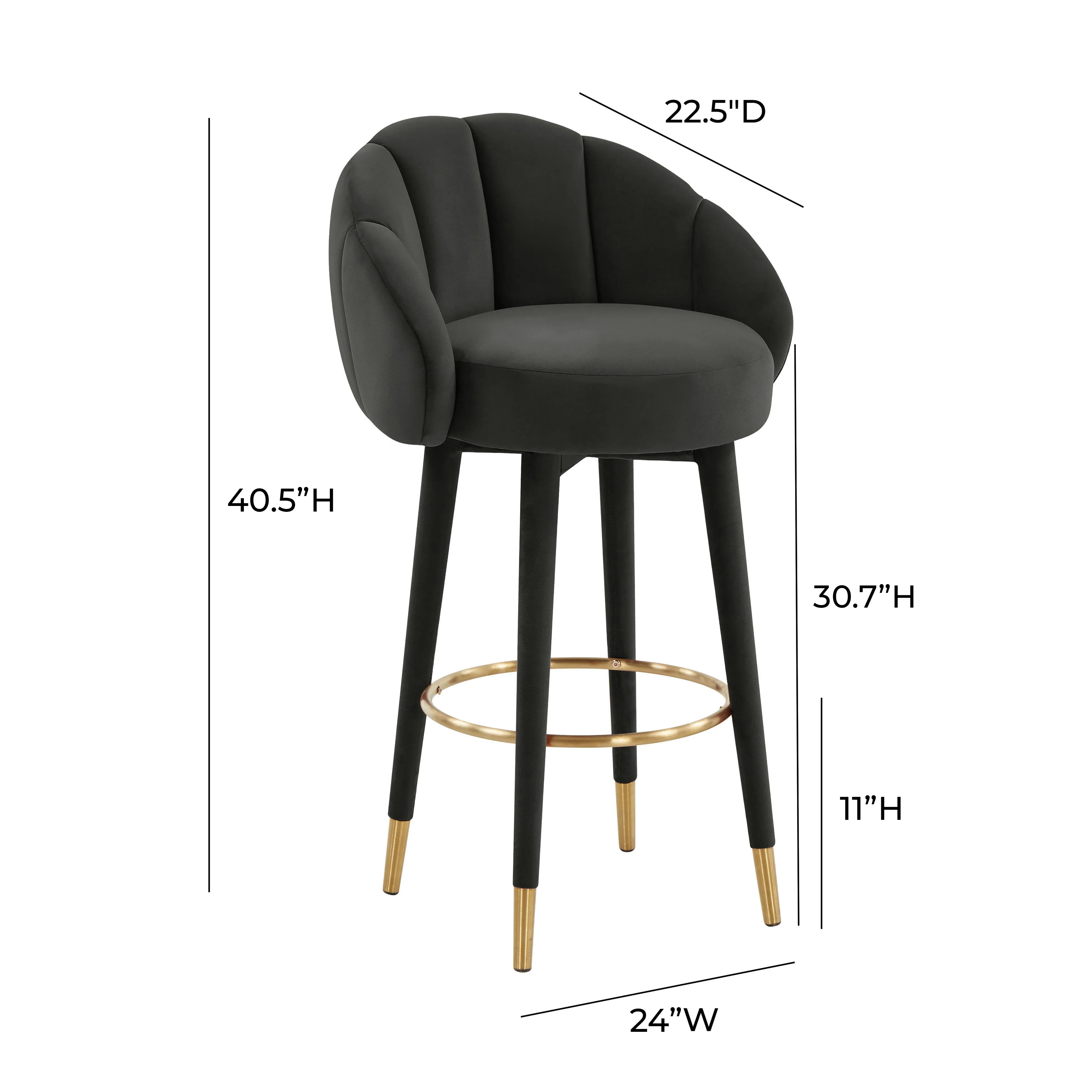 Myla Performance Velvet Swivel Stool - Image 47