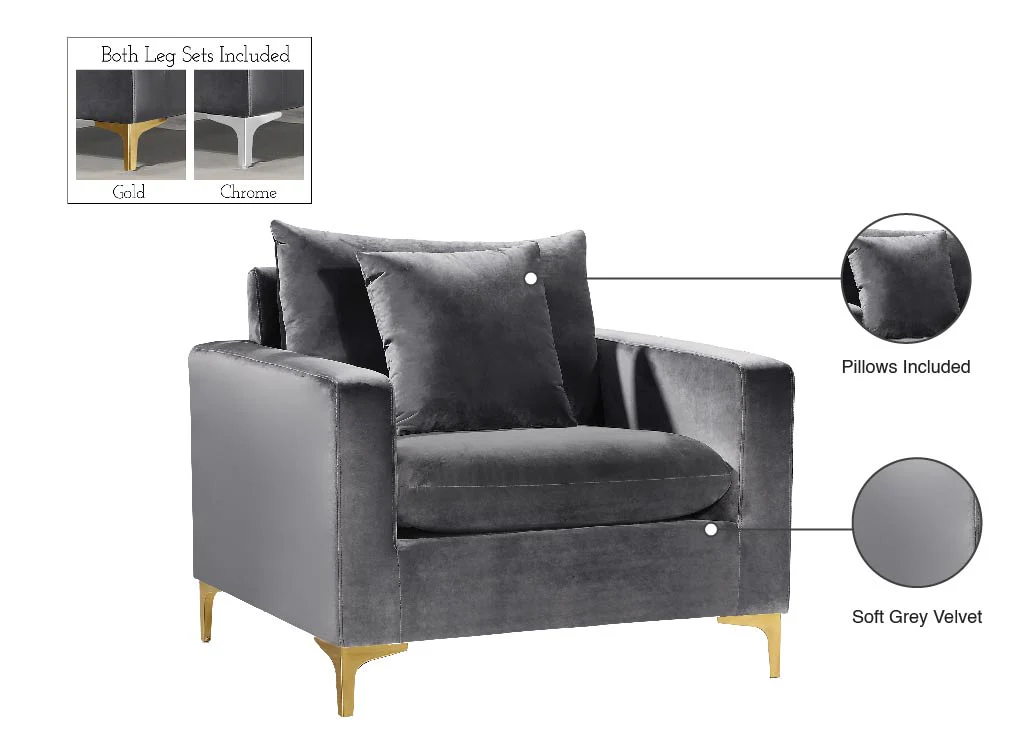 Naomi Velvet Upholstered Chair - Image 15