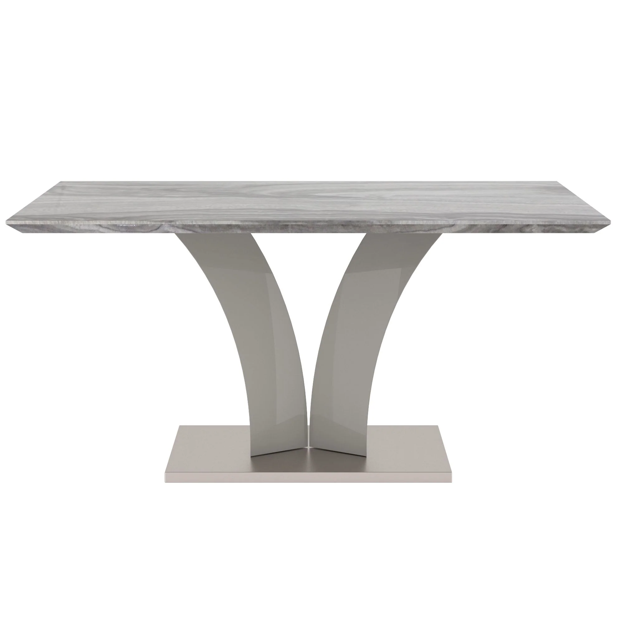 Napoli/Devo 7pc Dining Set in Grey with Light Grey Chair - Image 4