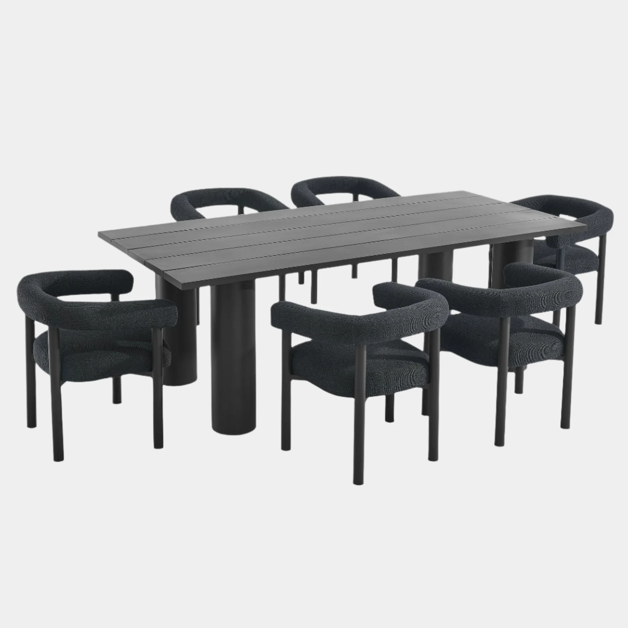 Nautica 7-Piece Rectangular Outdoor Patio Aluminum Dining Table and Chairs Set - Image 15