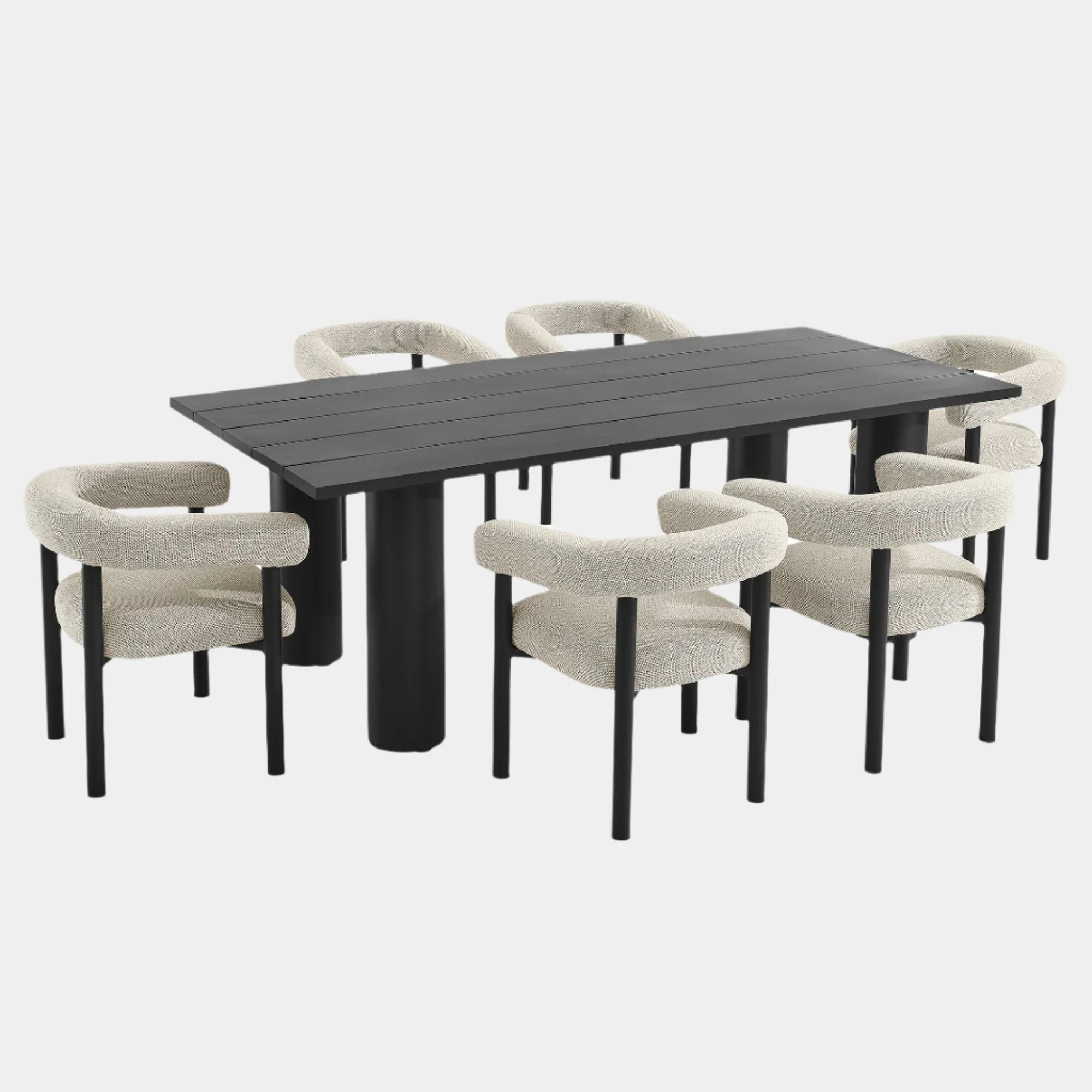 Nautica 7-Piece Rectangular Outdoor Patio Aluminum Dining Table and Chairs Set - Image 24
