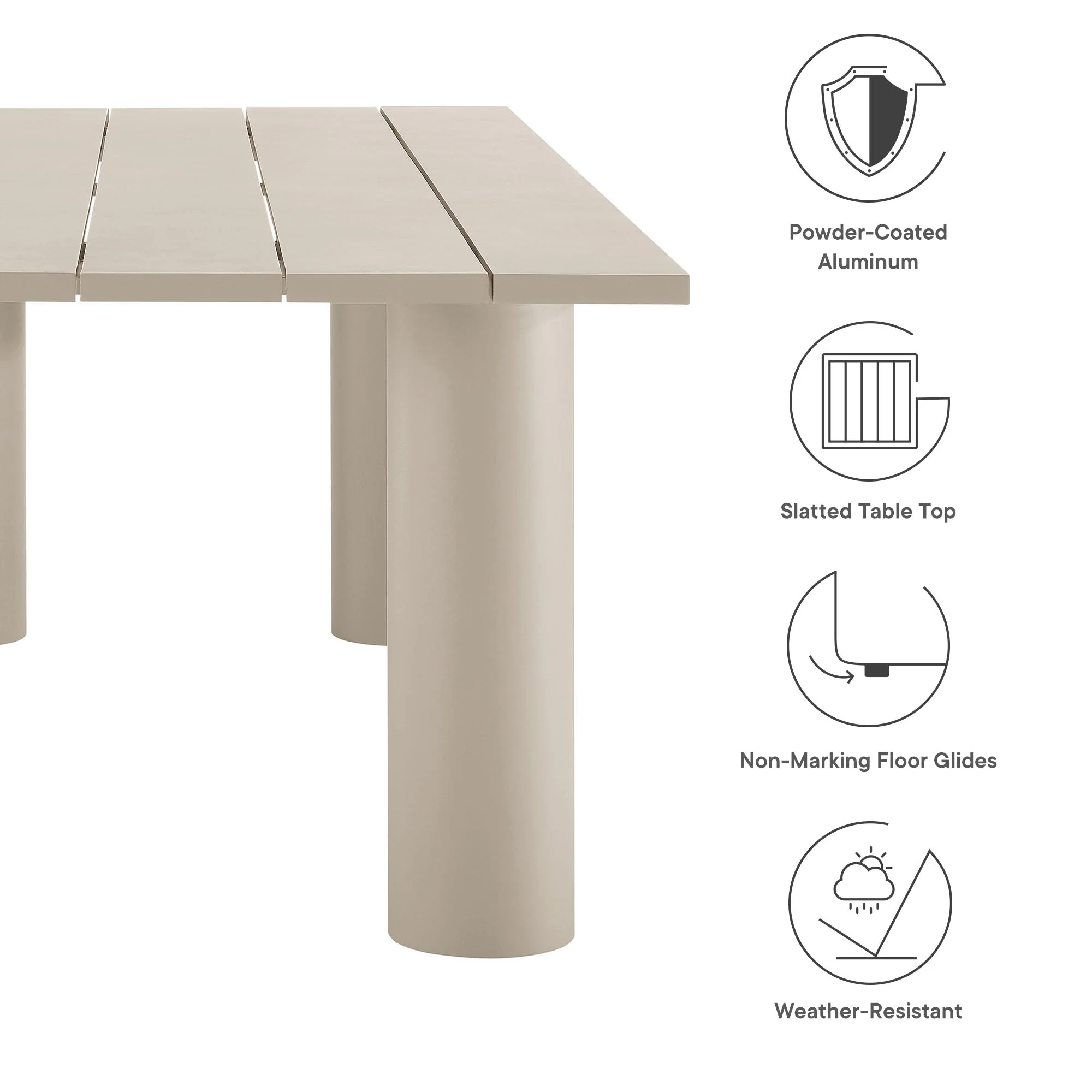 Nautica 7-Piece Rectangular Outdoor Patio Aluminum Dining Table and Chairs Set - Image 5