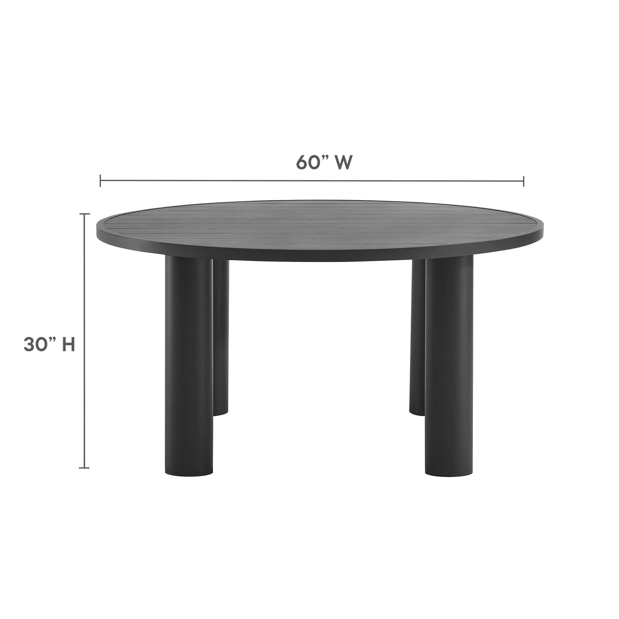 Nautica Outdoor Patio 60" Round Aluminum Dining Table - Image 14