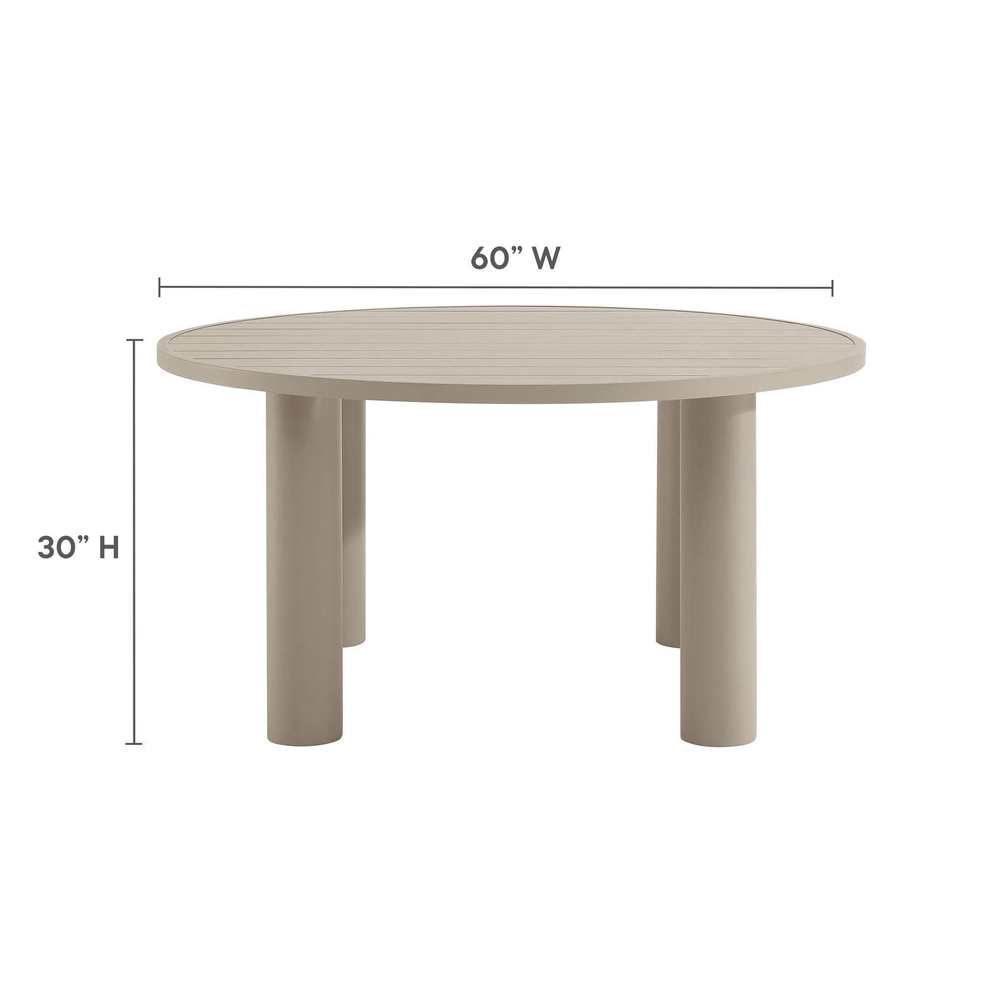 Nautica Outdoor Patio 60" Round Aluminum Dining Table - Image 7