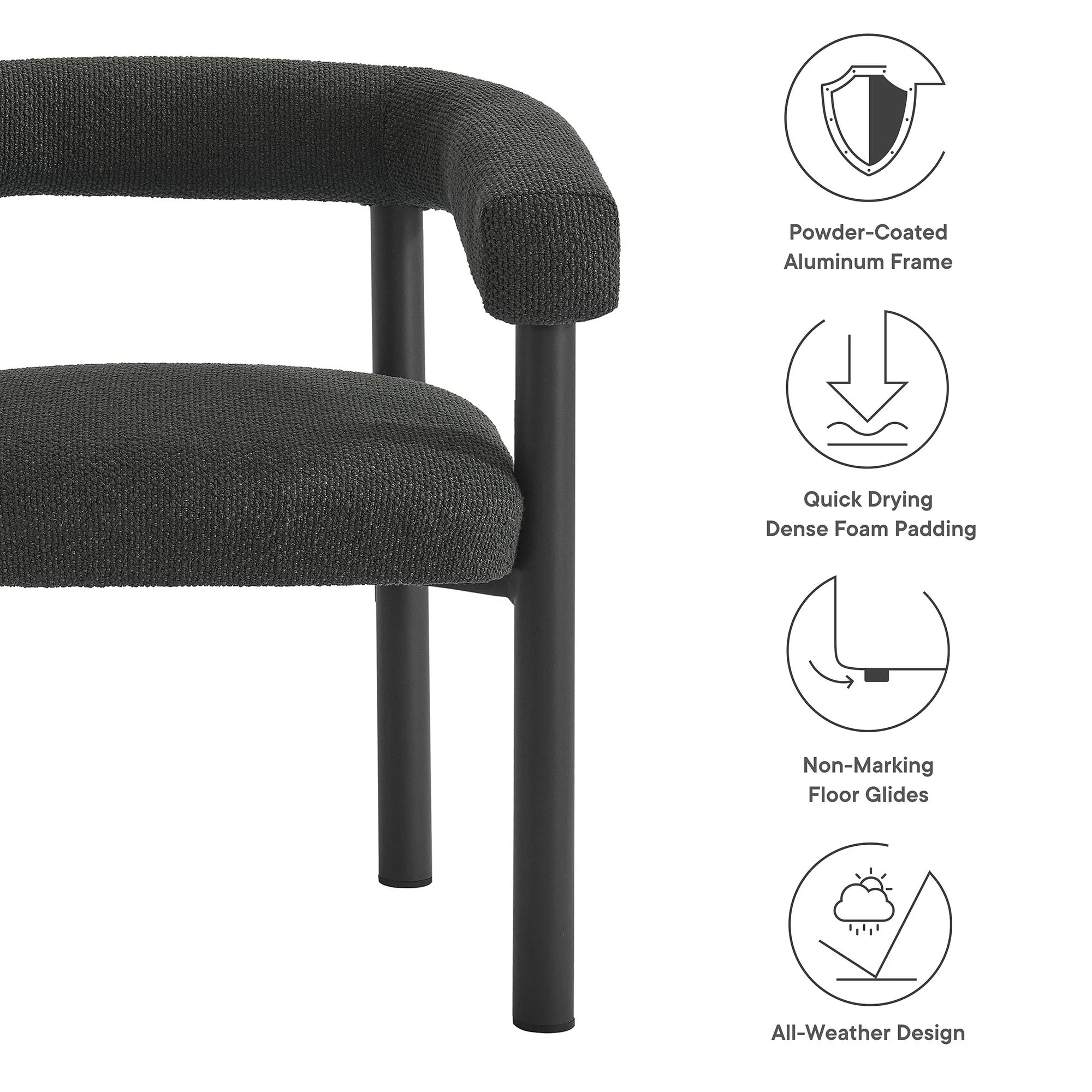 Nautica Outdoor Patio Aluminum Dining Armchairs Set of 2 - Image 21