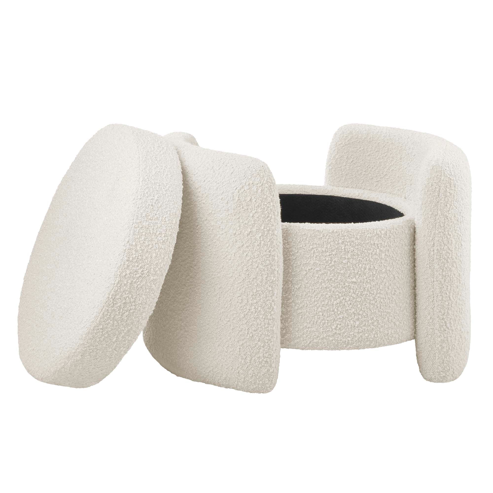 Nebula Boucle Upholstered Ottoman - Image 14