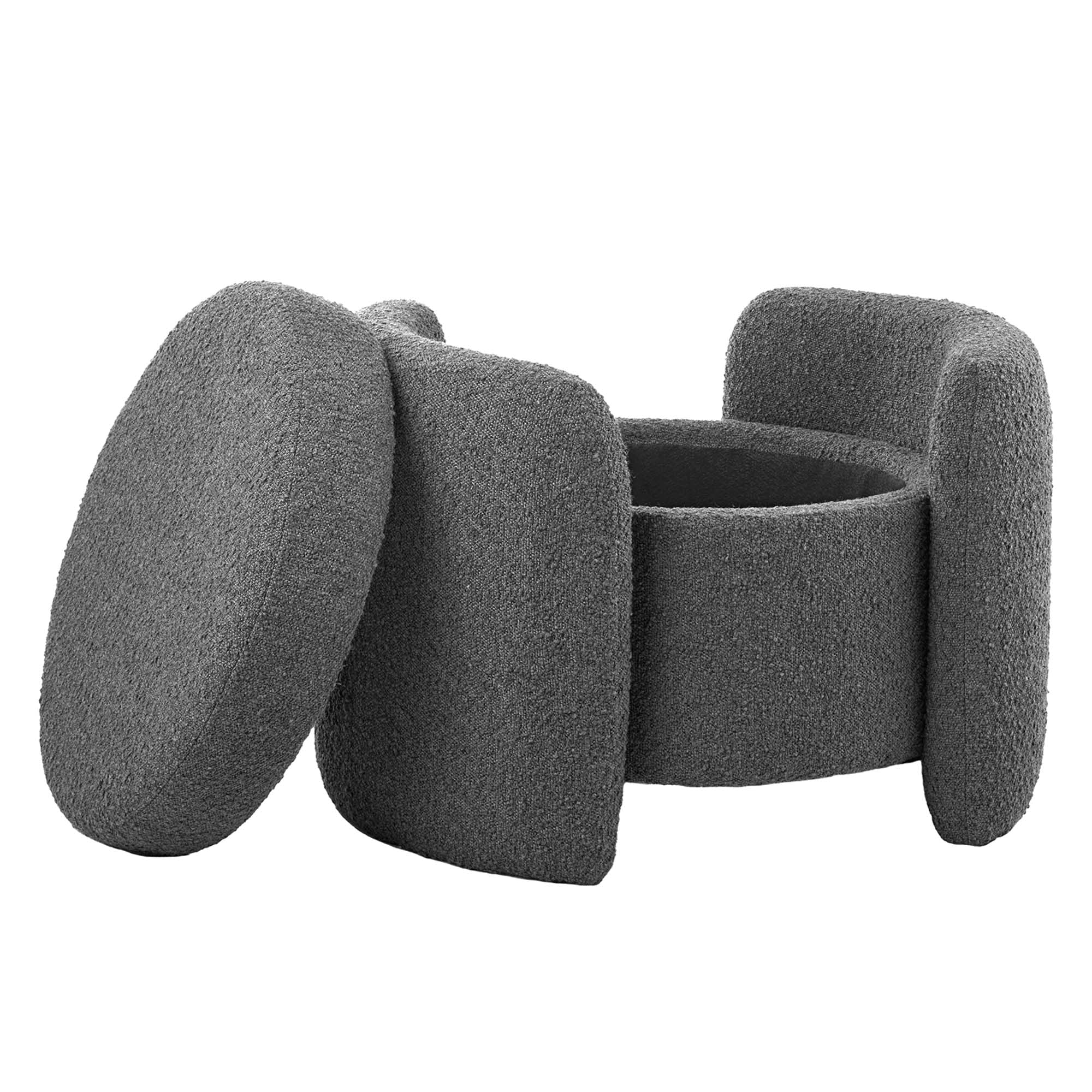 Nebula Boucle Upholstered Ottoman - Image 4