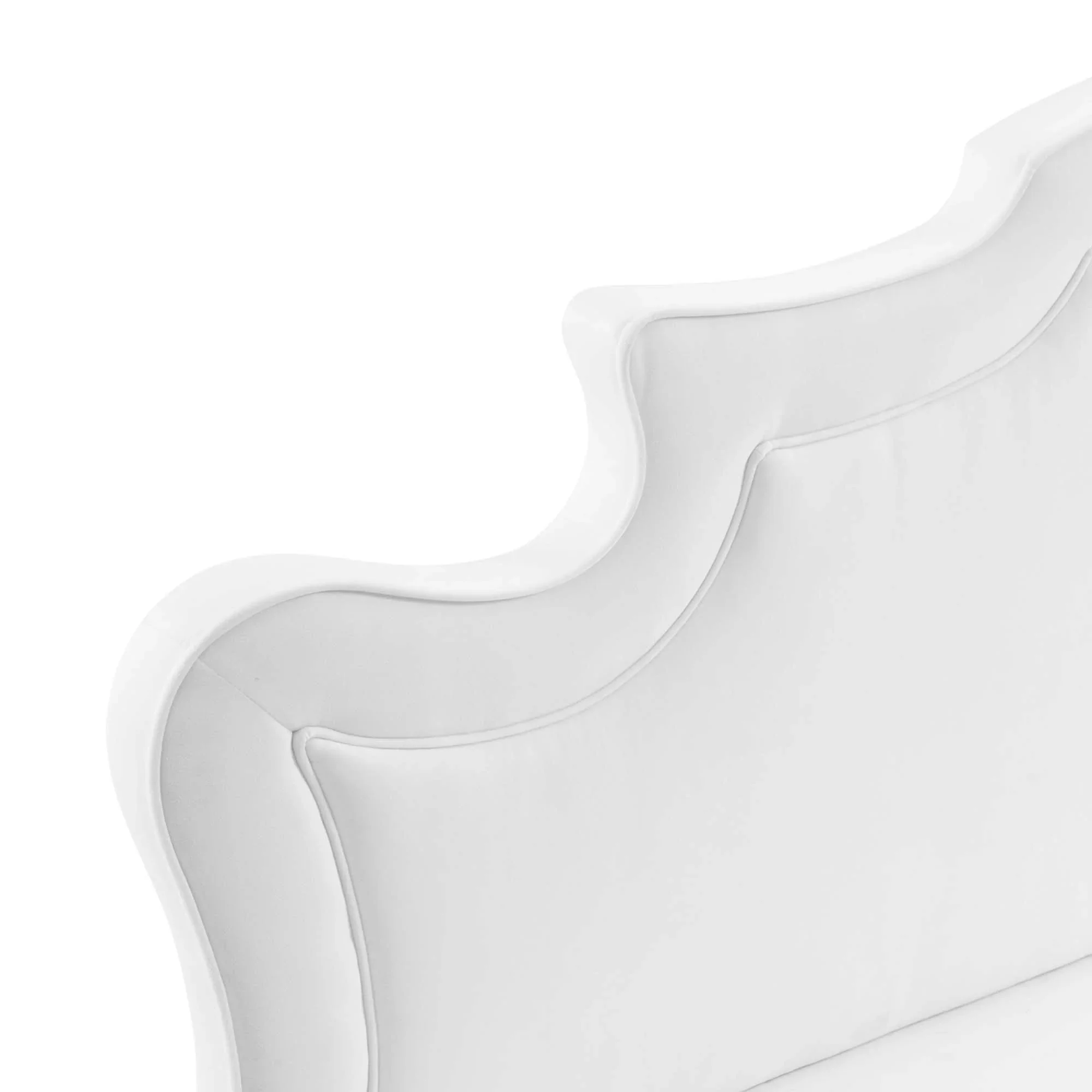 Neena Performance Velvet Bed With Black Wood Legs - Image 6
