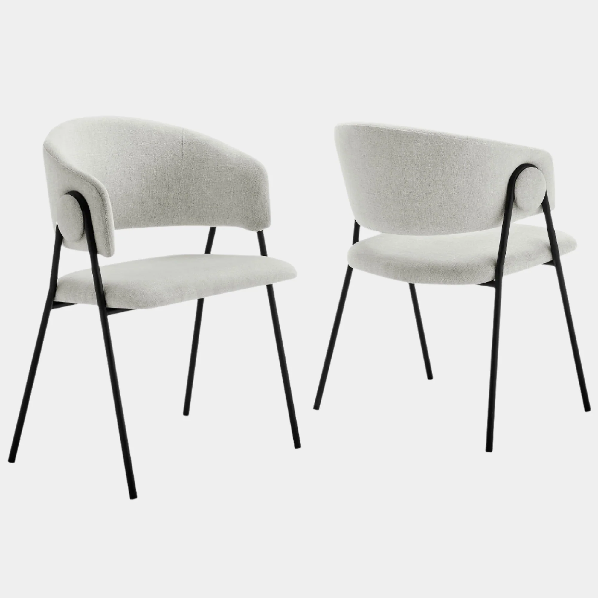 Nella Upholstered Heathered Chenille Dining Chairs Set of 2