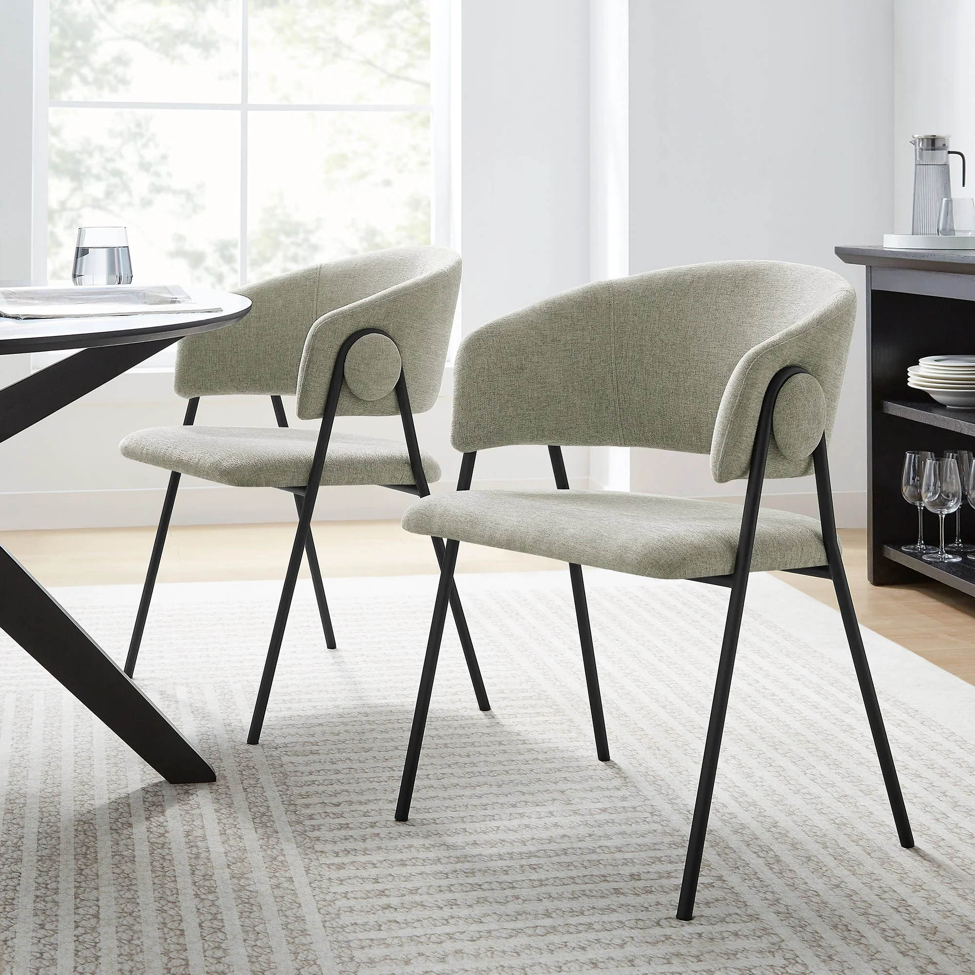 Nella Upholstered Heathered Chenille Dining Chairs Set of 2 - Image 32